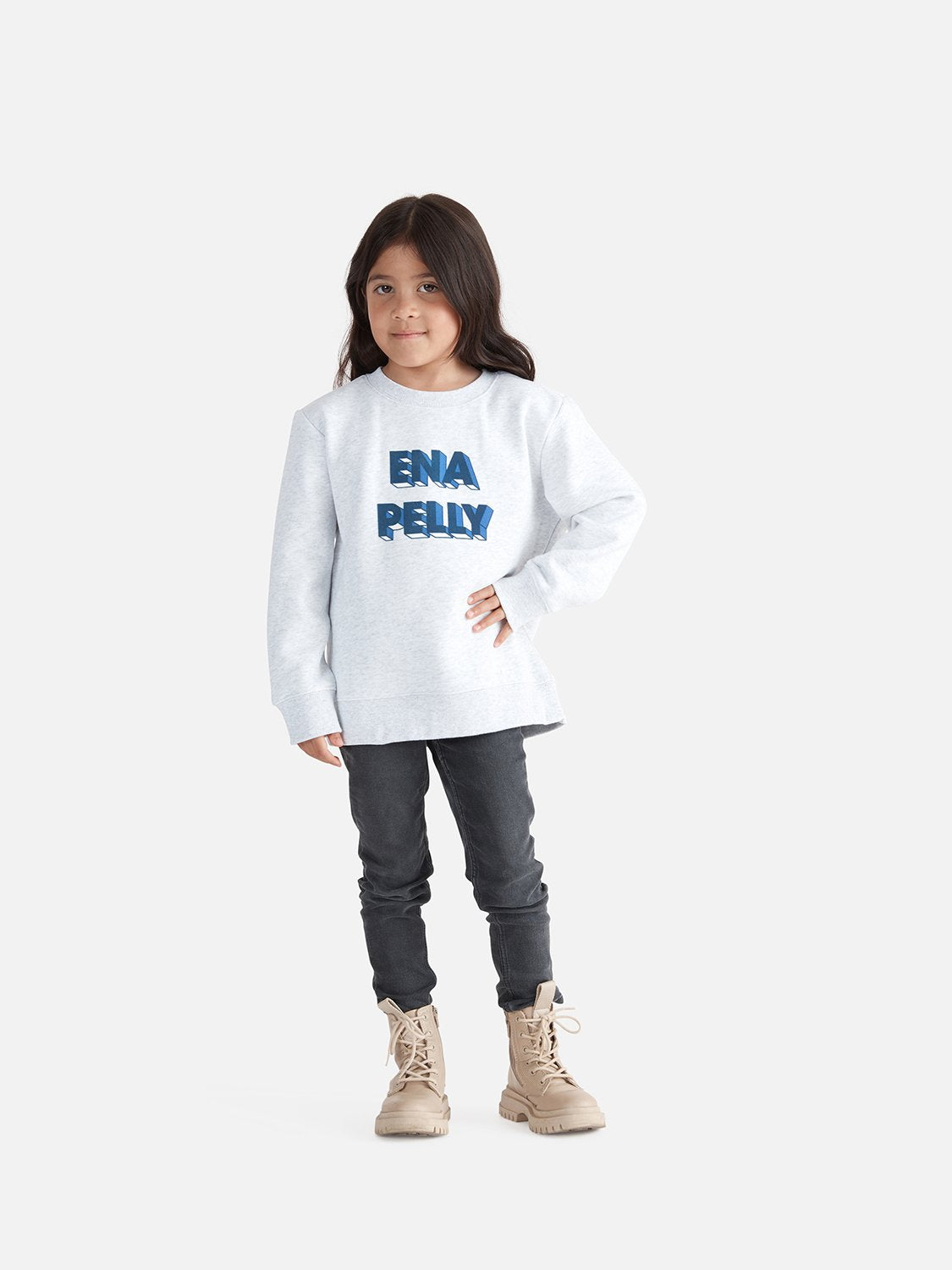 Kids - 3D Logo Sweater - White Marle