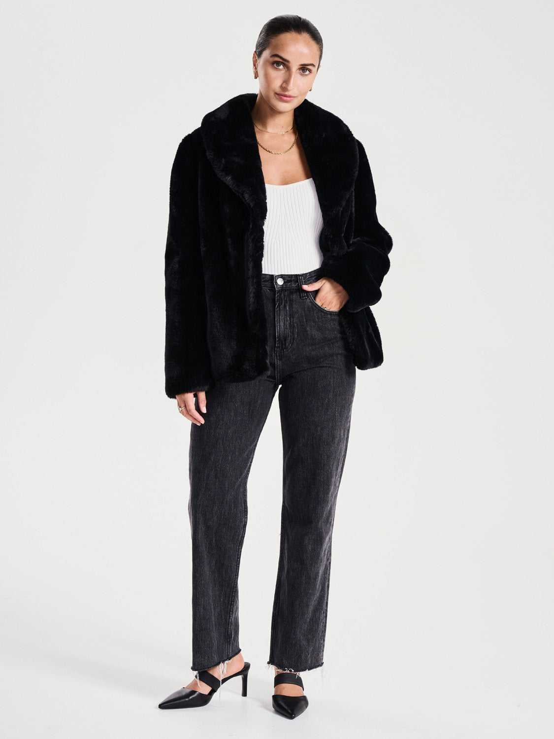 Marni Faux Fur Jacket - Black