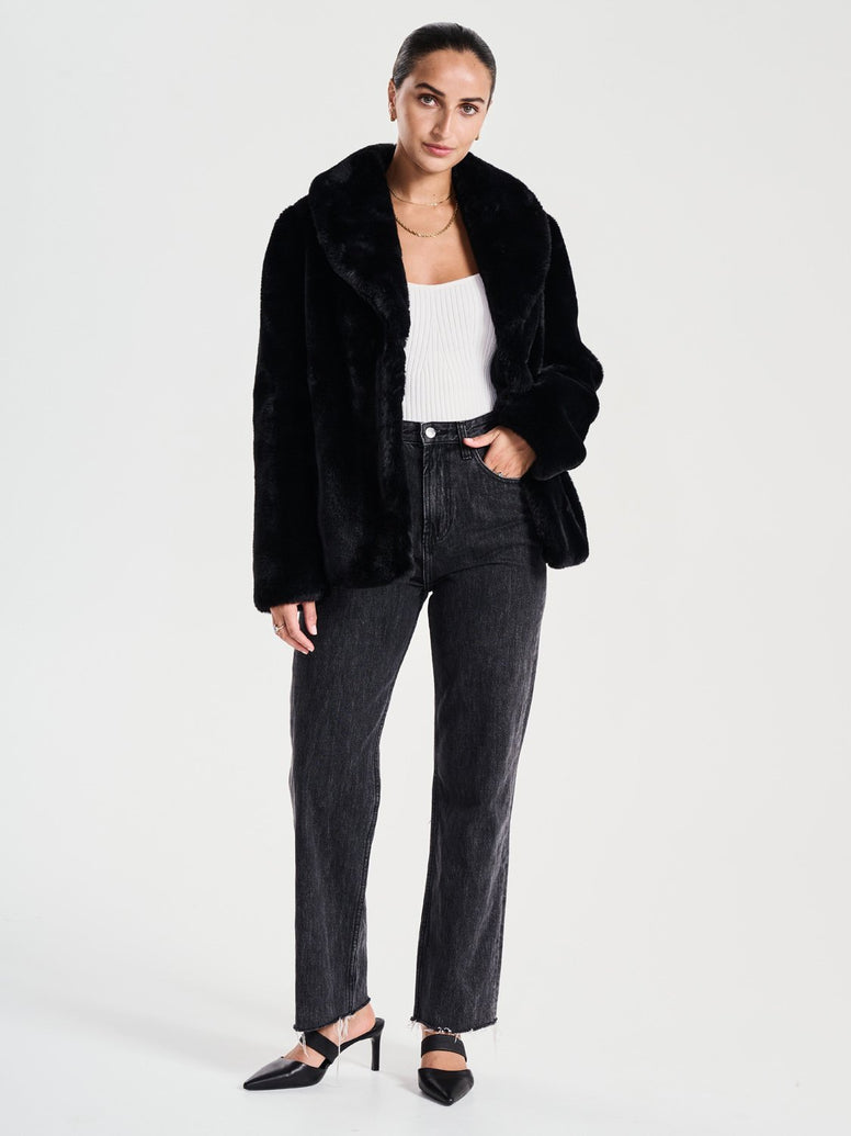 Ena pelly minimalist faux fur jacket online