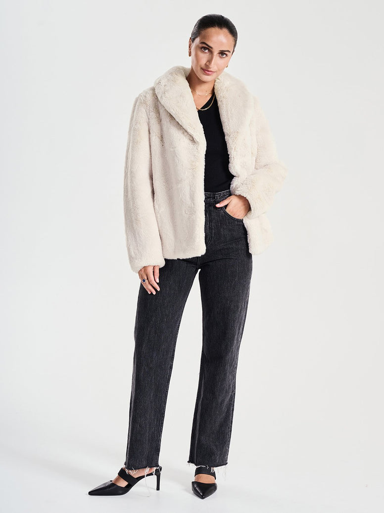 Marni Faux Fur Jacket - Bone