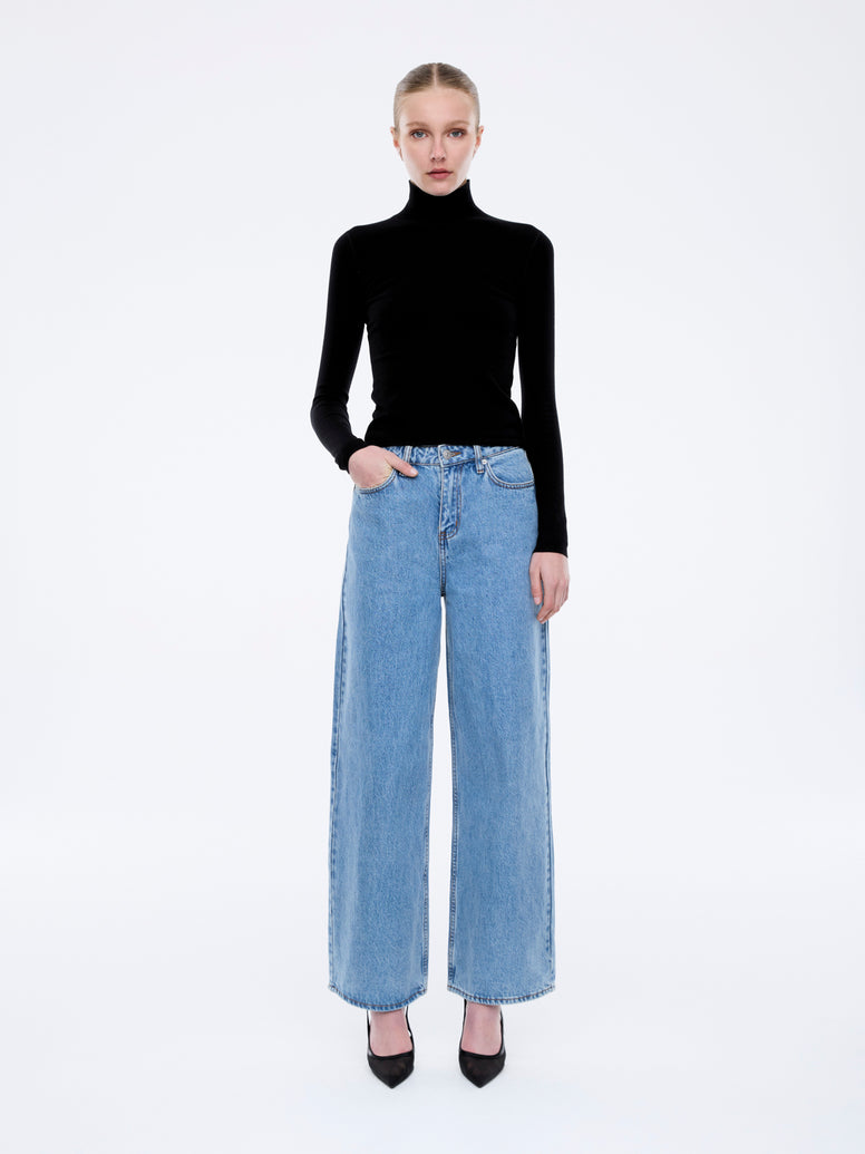 CARRIE DENIM JEAN - Mid Blue Wash