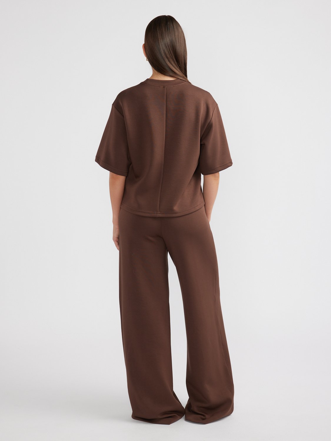 ALESSA RELAXED SOFT JERSEY TEE - Chocolate