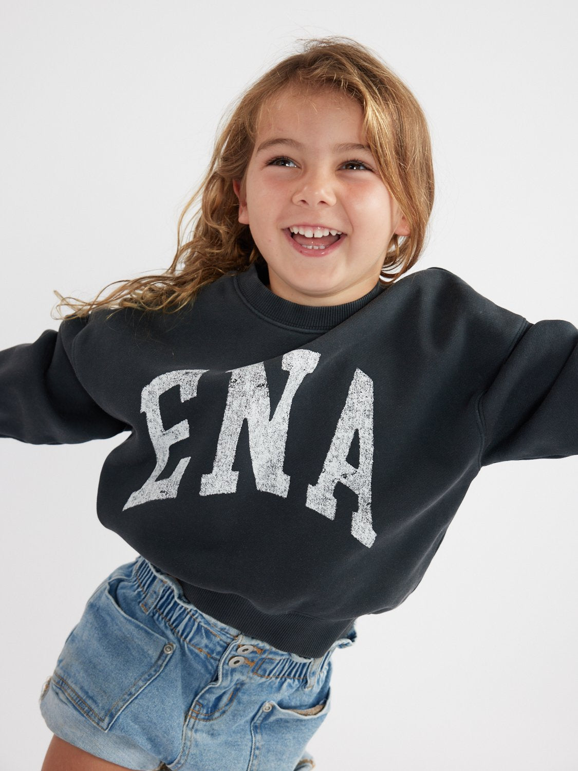 KIDS LILLY OVERSIZED SWEATER COLLEGE - Vintage Black