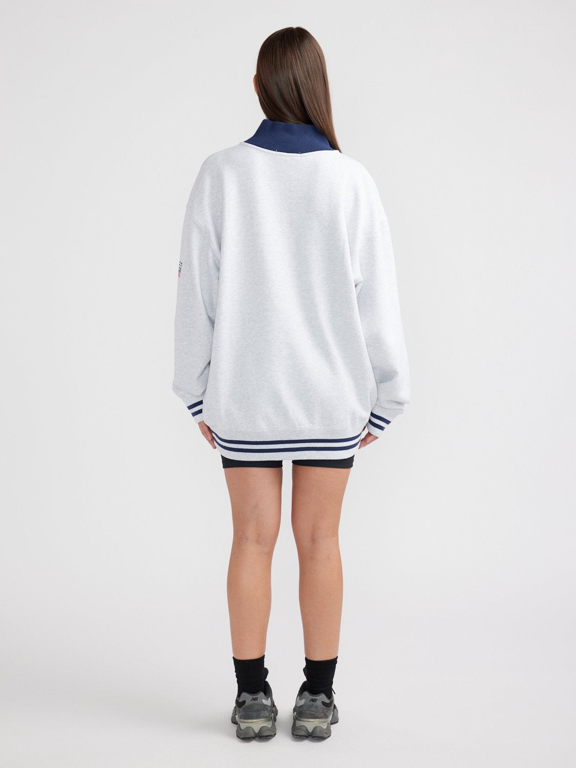 ROSA QTR ZIP SWEATER - White Marle