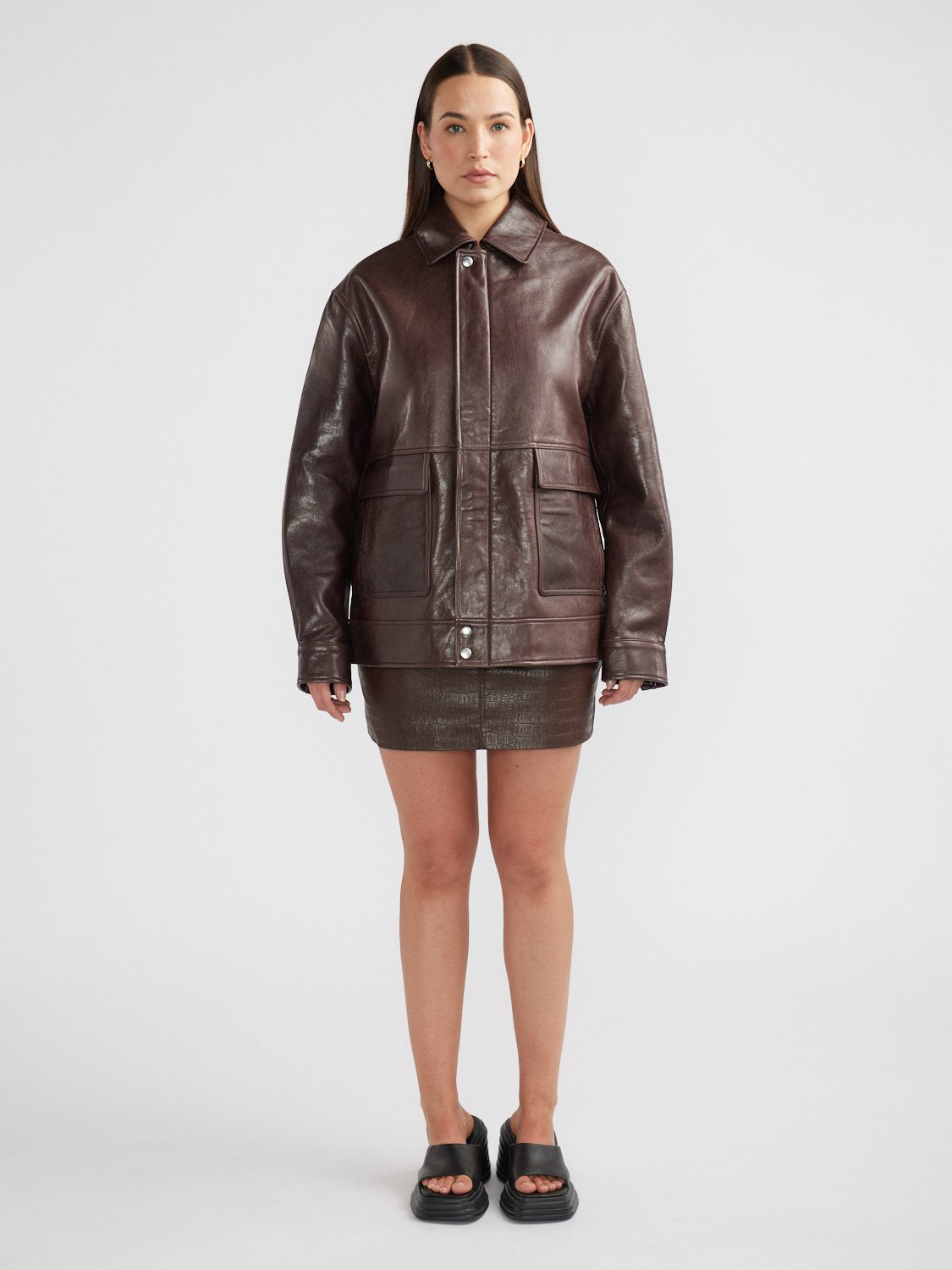 WREN LEATHER JACKET - Chocolate