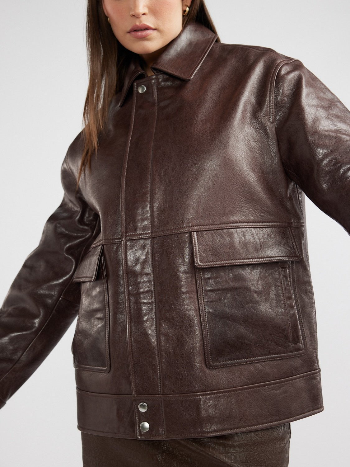 WREN LEATHER JACKET - Chocolate