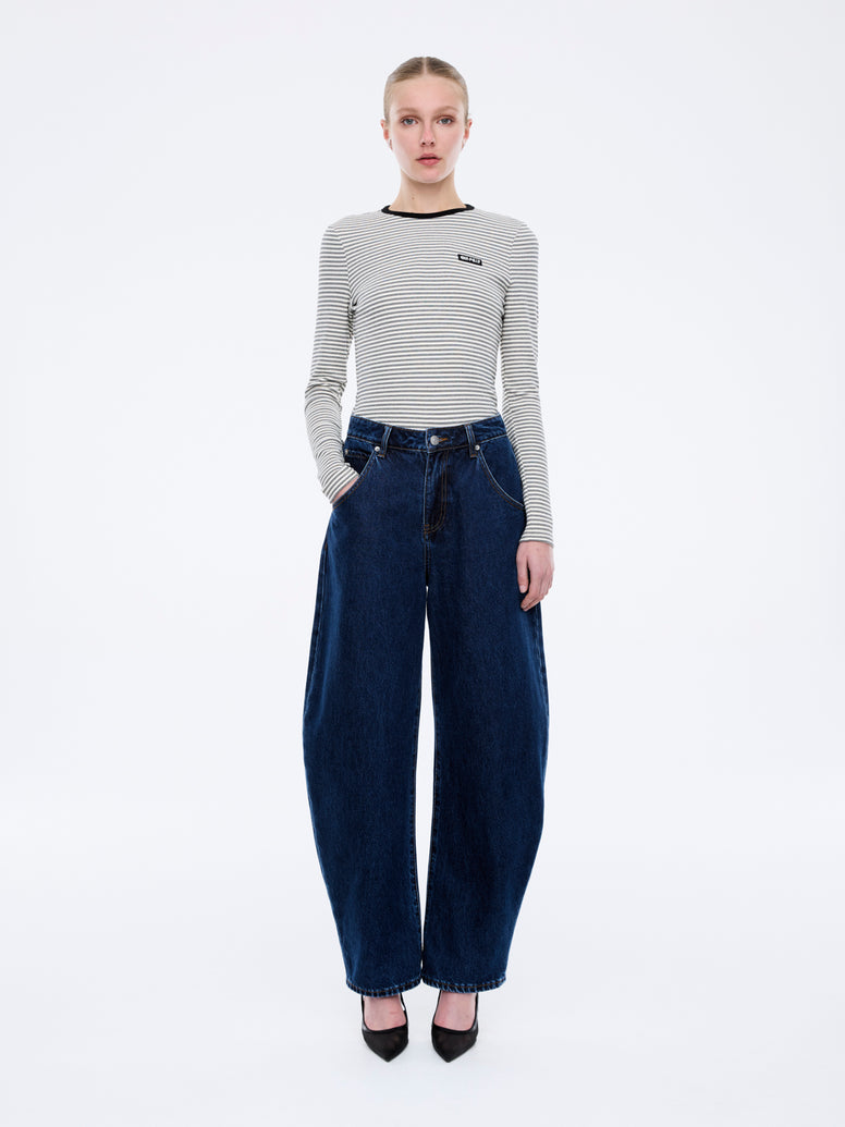 STELLA BARREL LEG JEAN - Indigo Wash