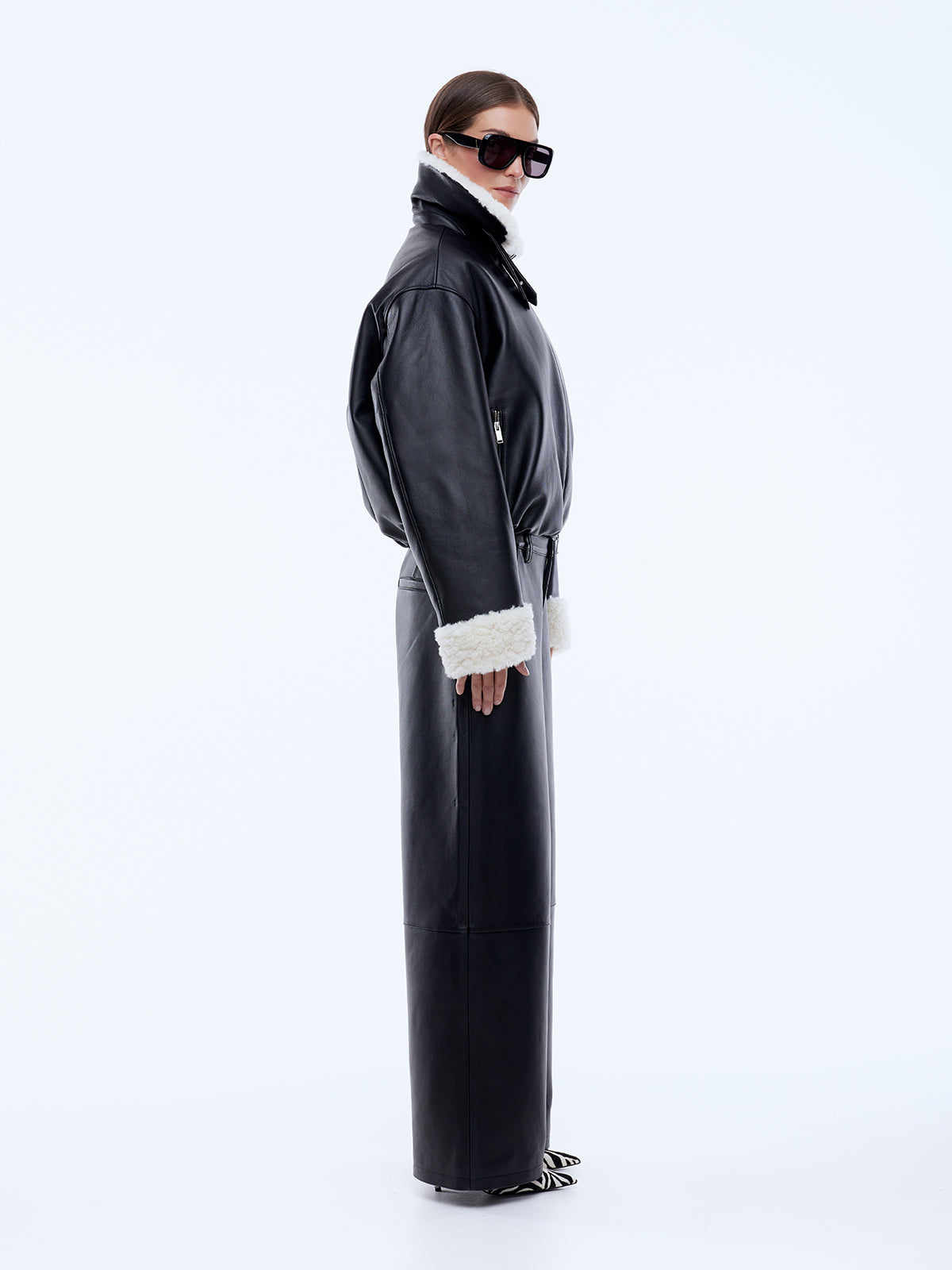 ena pelly leather dress ENA PELLY Sofia Leather Dress - Snake