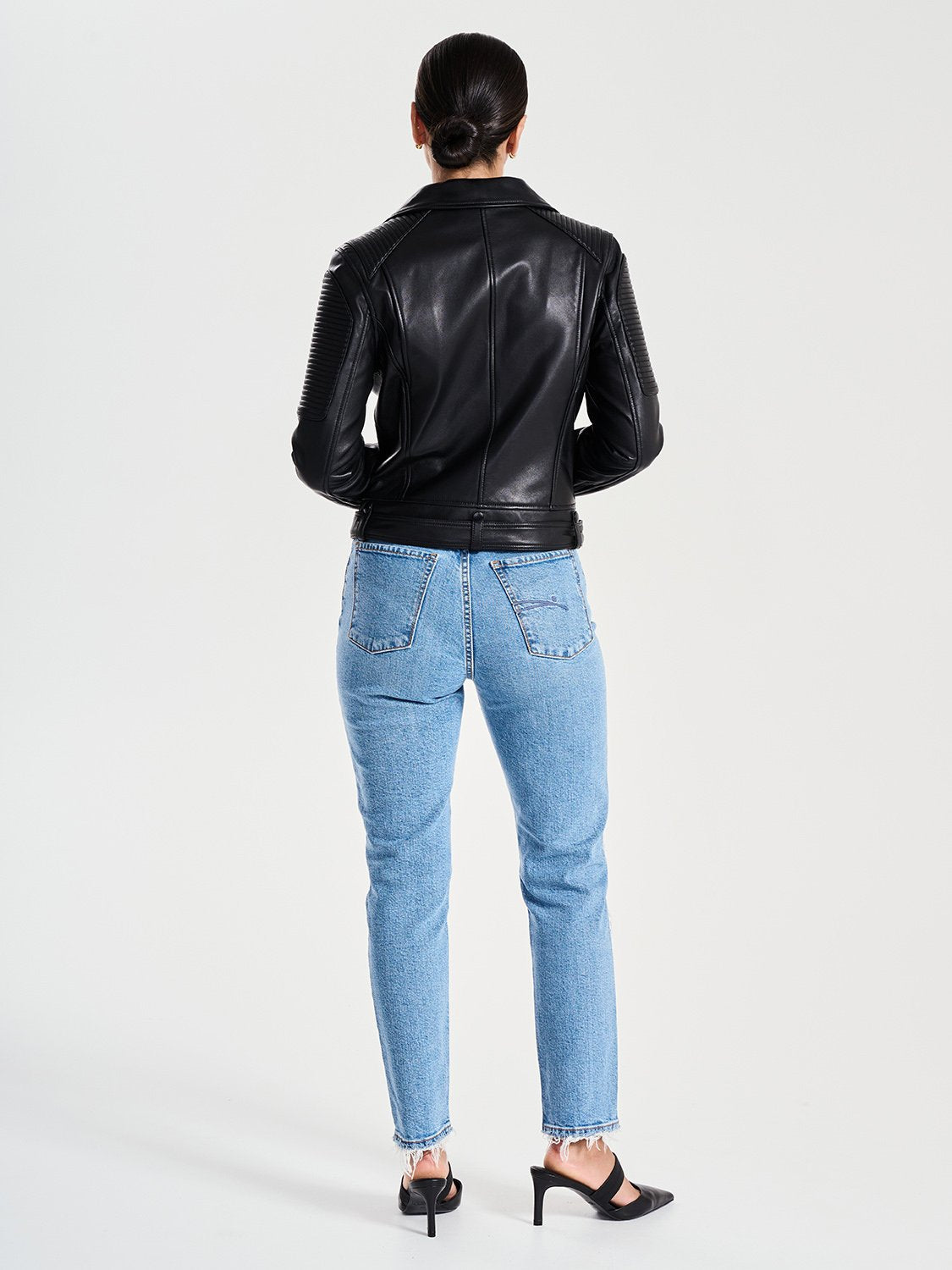 Classic Biker Jacket - Black/ Black