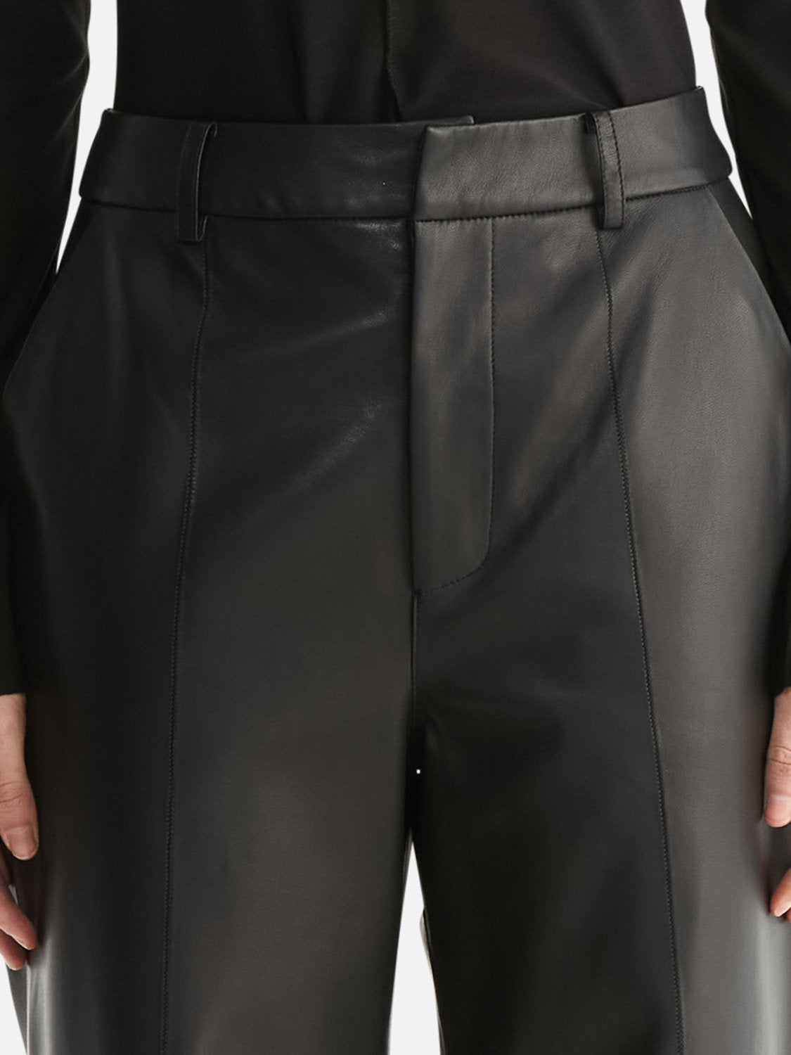 Core Relaxed Leather Pant - Black