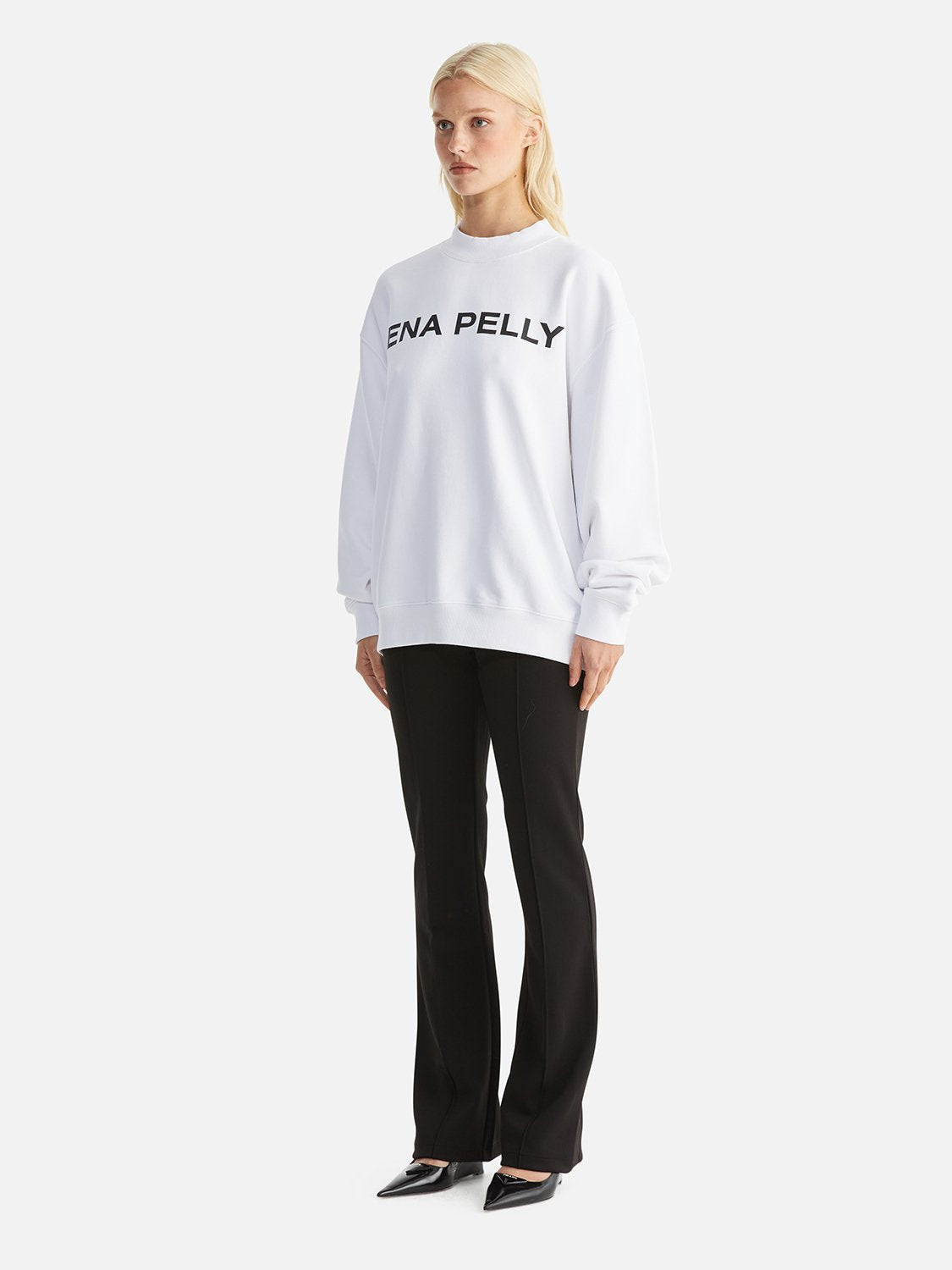 Chloe Oversized Sweater Core Logo - White