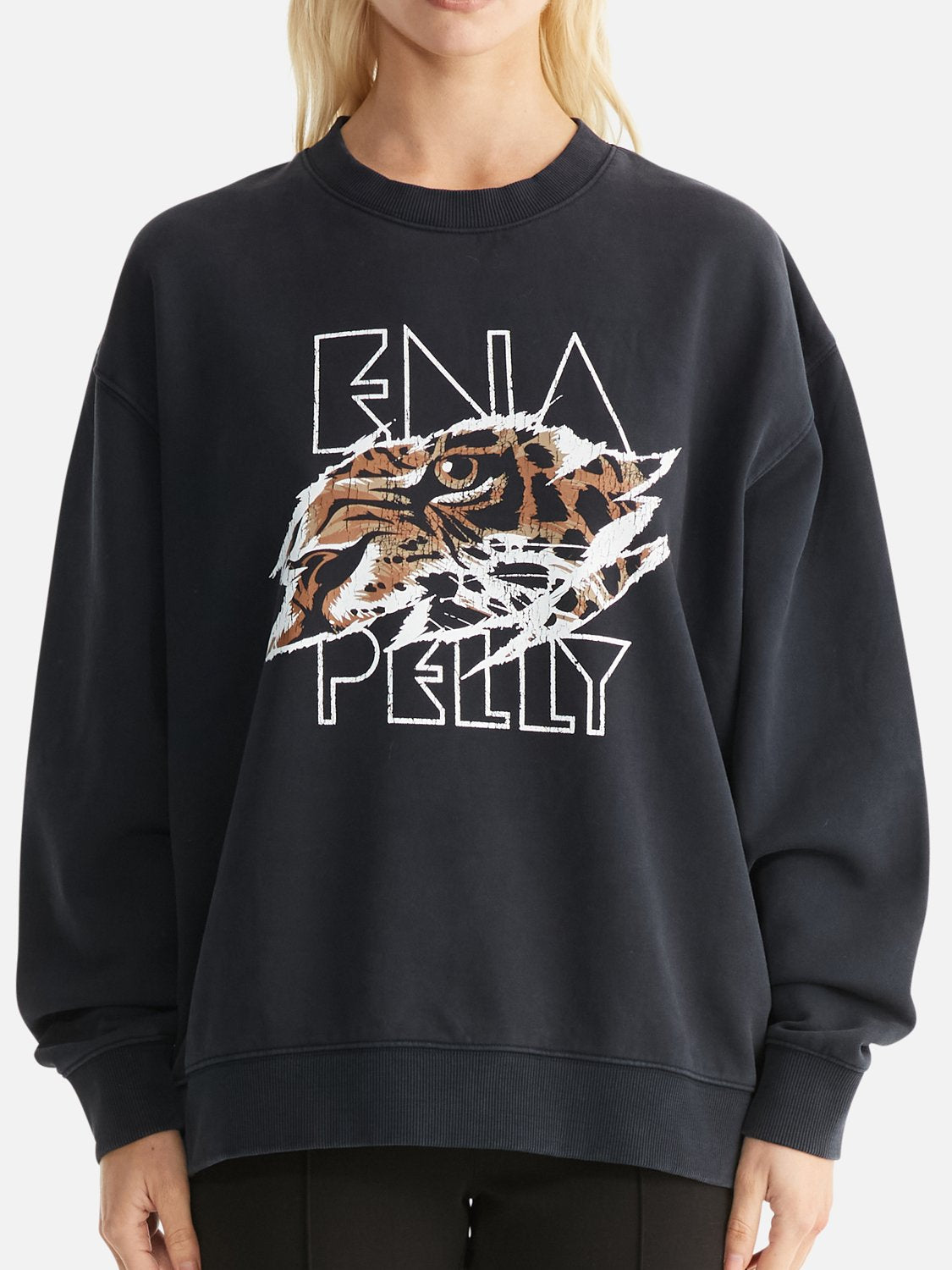 Lilly Oversized Sweat Tigers Eye - Vintage Black