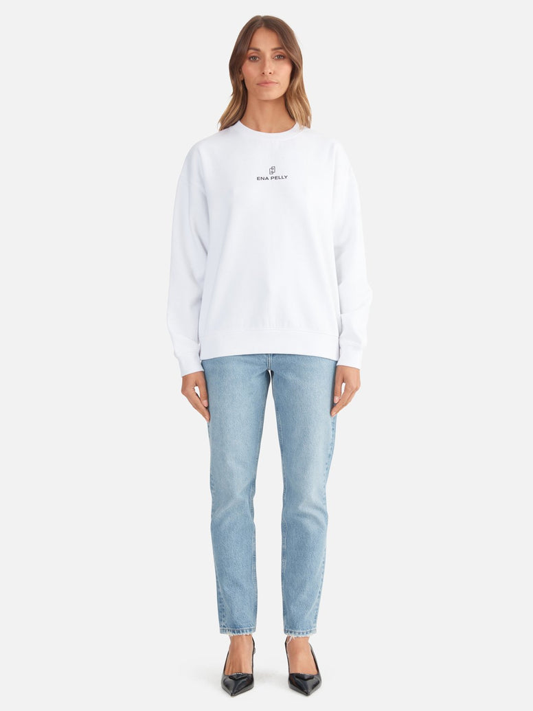 Lexi Monogram Sweater - White