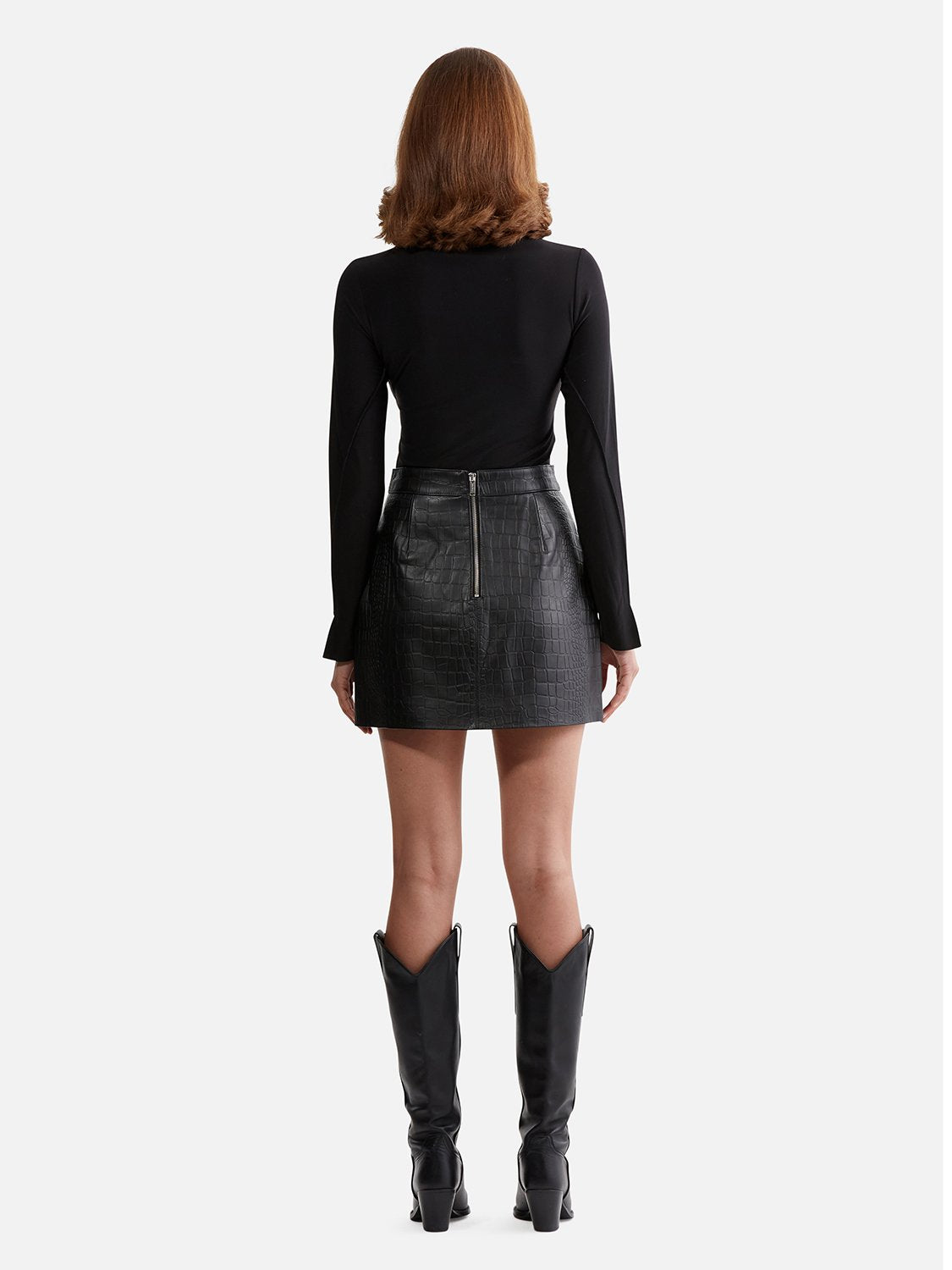 Rebecca Leather Mini Skirt - Black