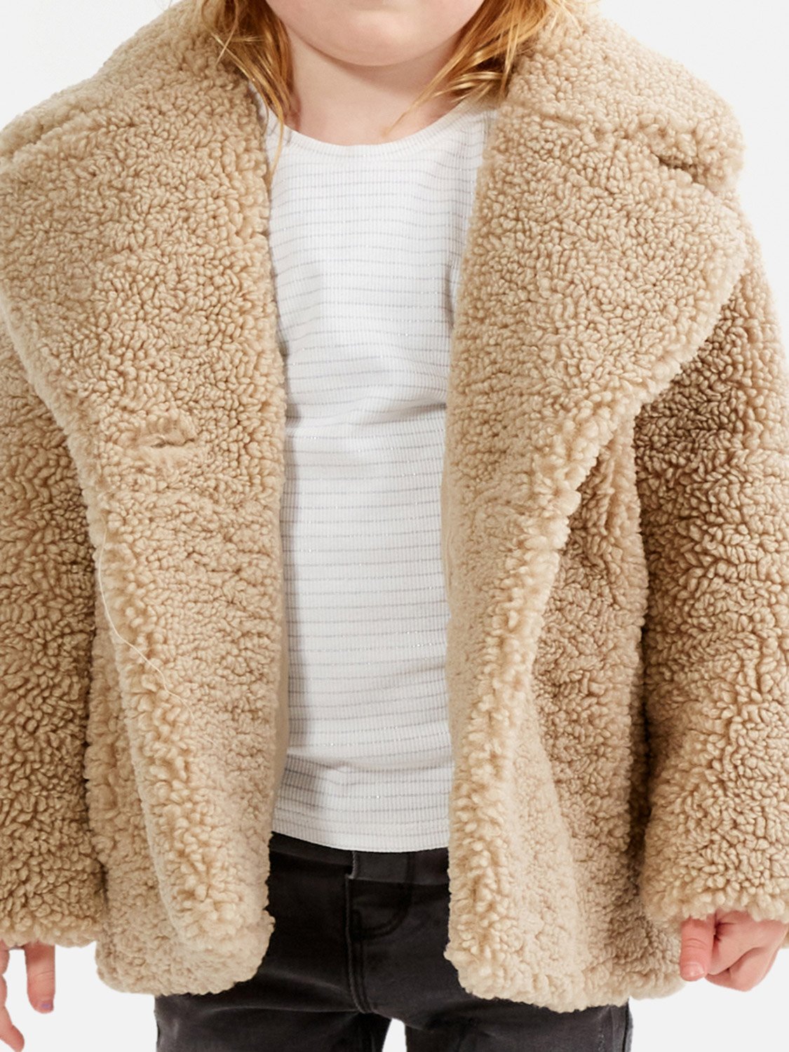 Kids Rebecca Faux Fur Jacket - Sand