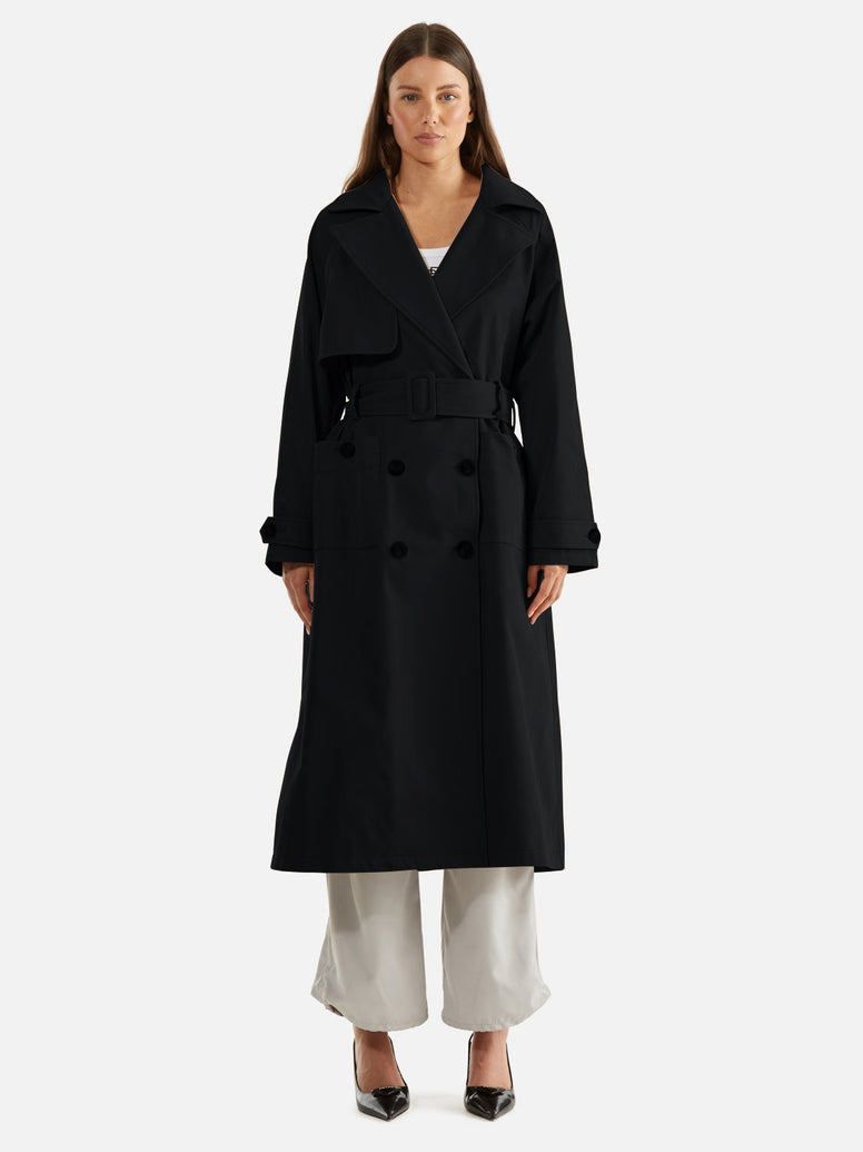 CARRIE TRENCH COAT - BLACK