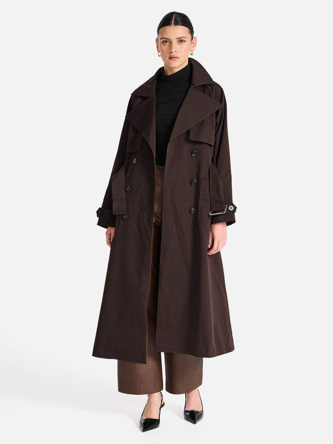 Carrie Trench Coat - Seal Brown