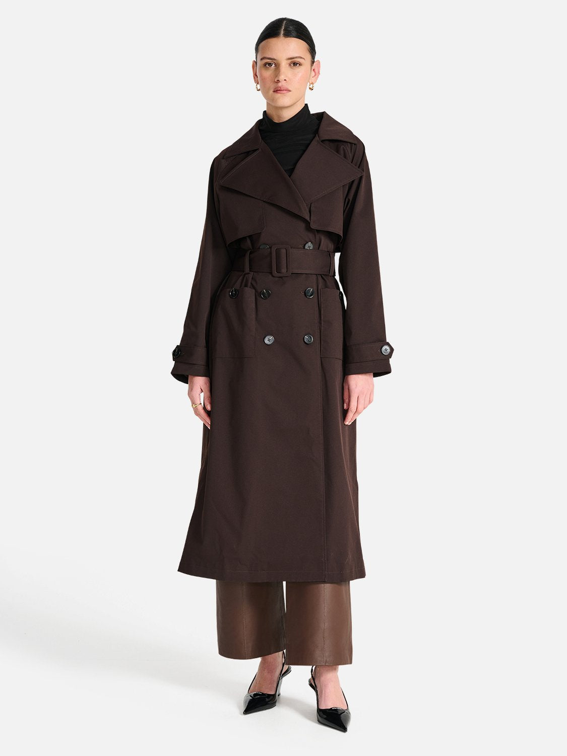 Carrie Trench Coat - Seal Brown