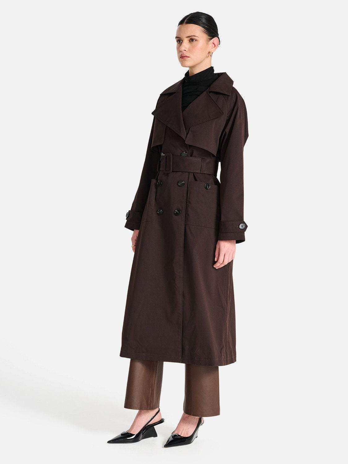 Carrie Trench Coat - Seal Brown