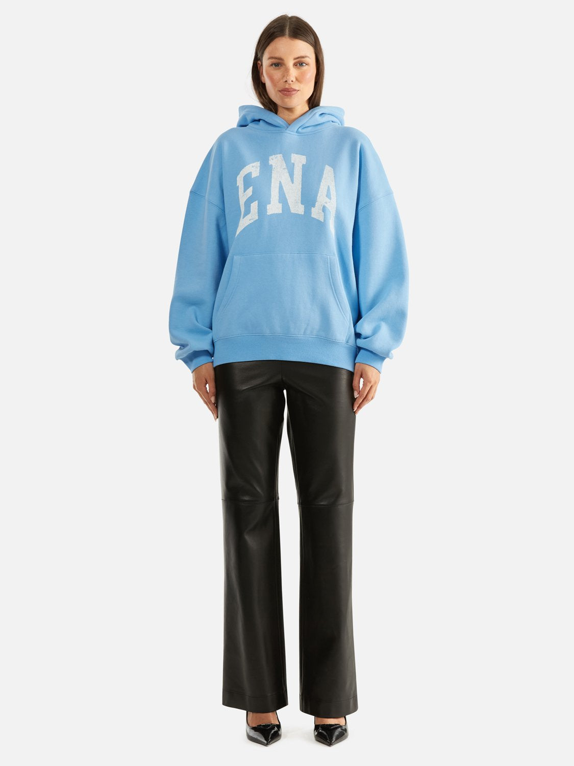 Harper Oversized Hoodie College - Cornflower Blue