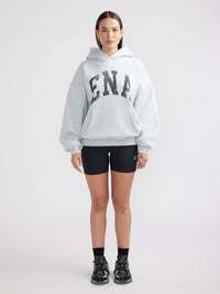 COLLEGIATE OVERSIZED HOODIE - Mid Grey Marle