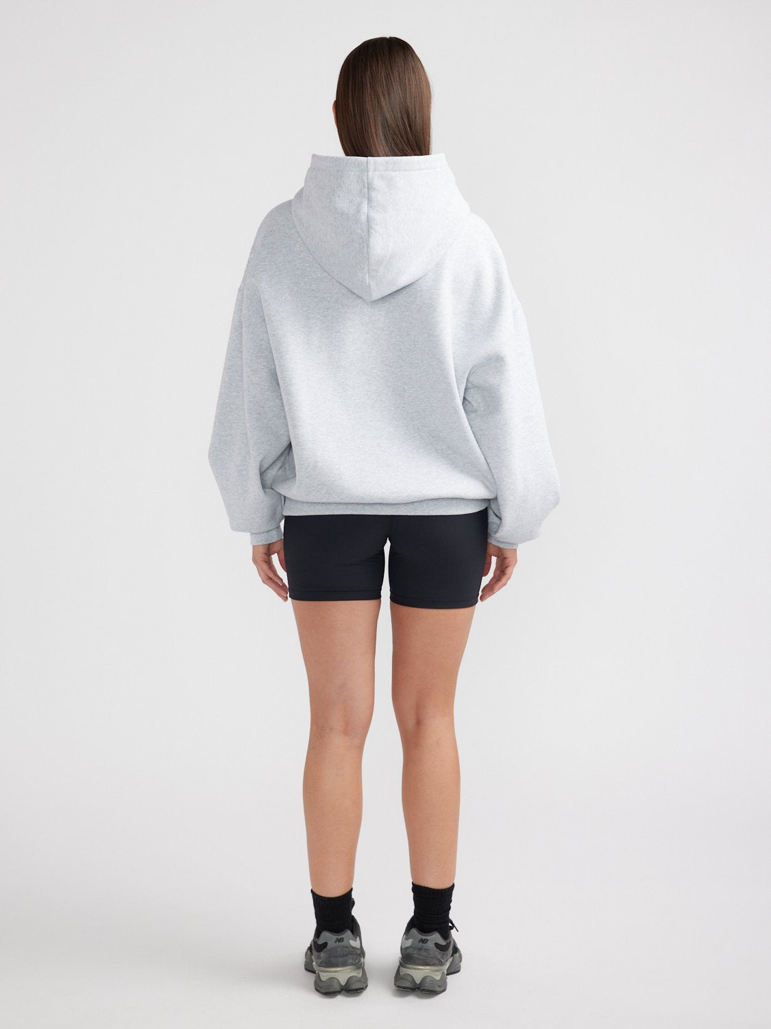 COLLEGIATE OVERSIZED HOODIE - Mid Grey Marle