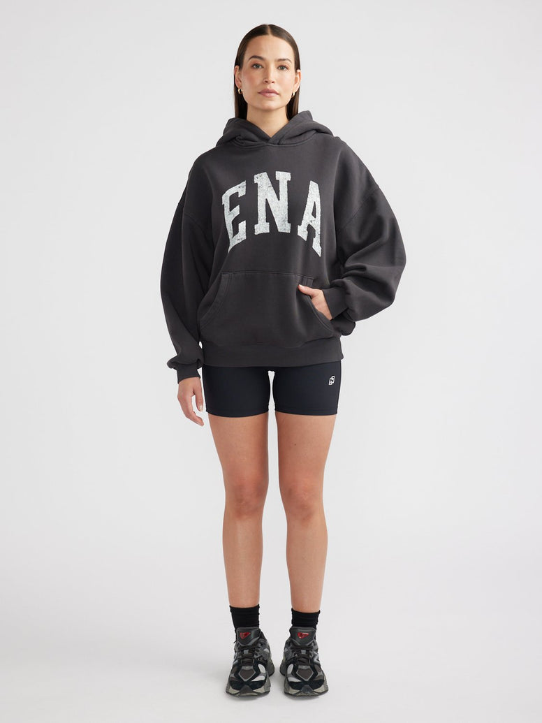 COLLEGIATE OVERSIZED HOODIE - Vintage Black