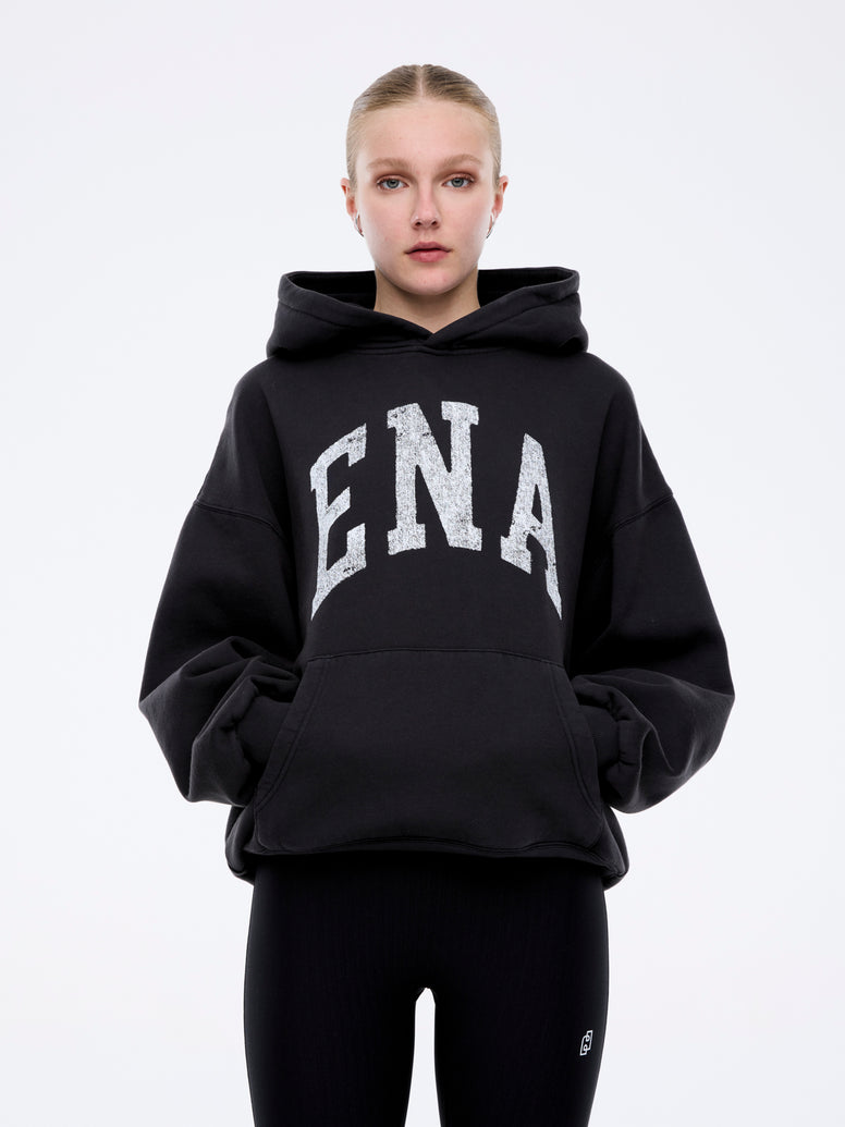COLLEGIATE OVERSIZED HOODIE - Vintage Black