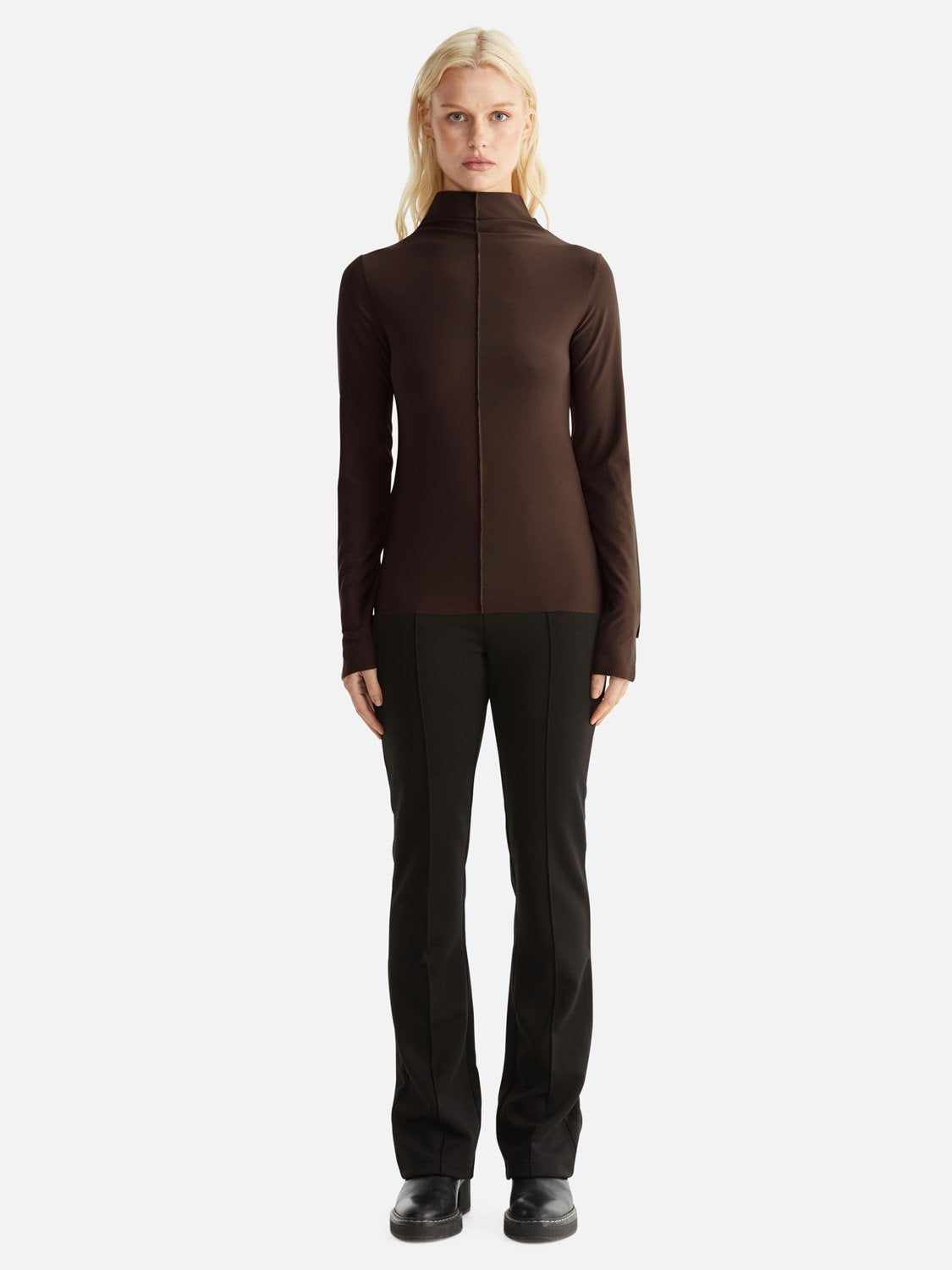 Freya Long Sleeve Top - Mahogany