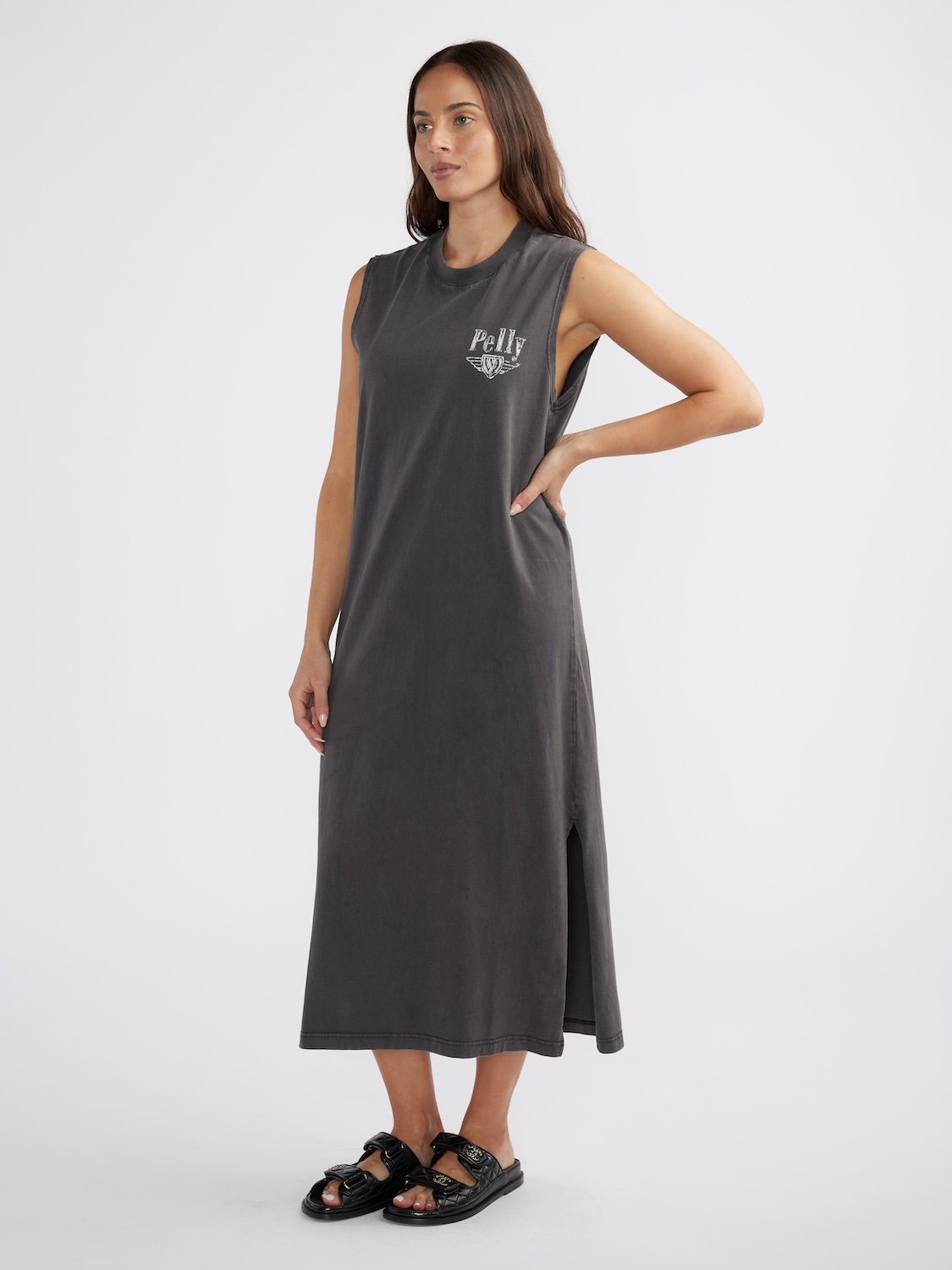 INTERNATIONAL STUDIOS TANK DRESS - Faded Black