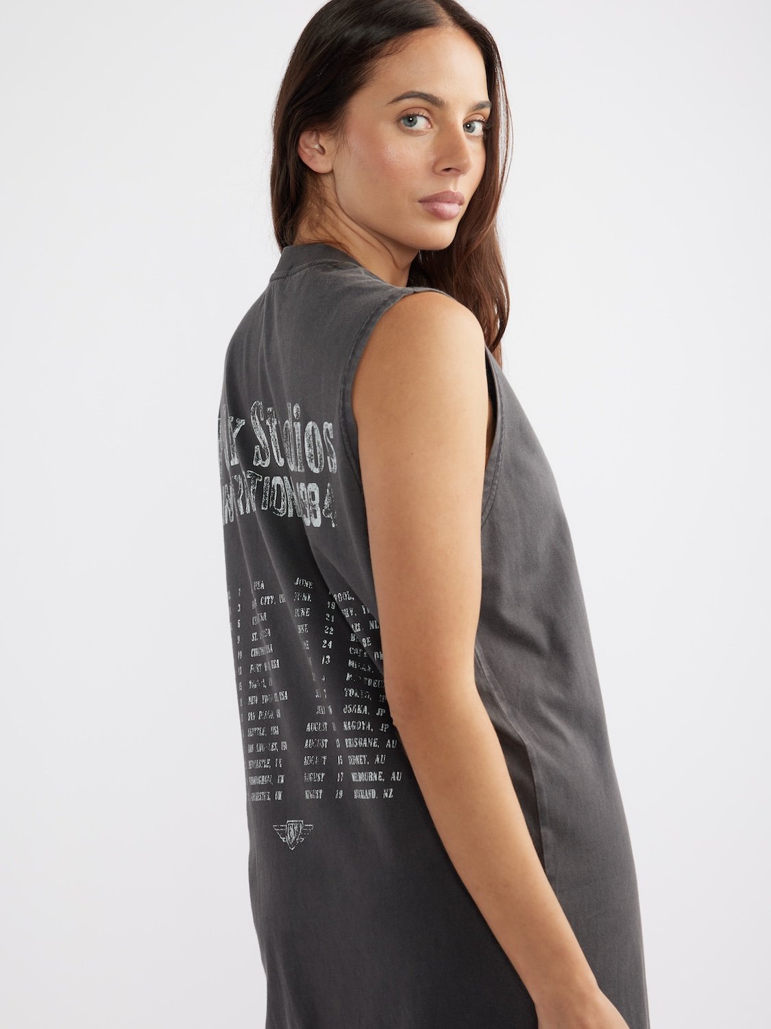 INTERNATIONAL STUDIOS TANK DRESS - Faded Black