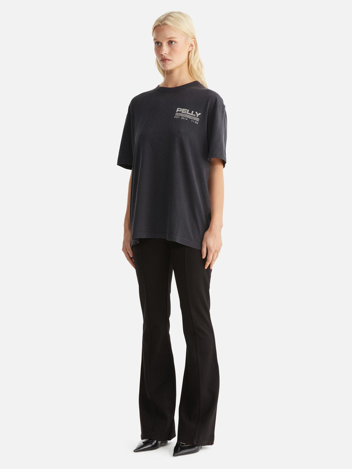 Luna Oversized Tee Classic Logo - Vintage Black