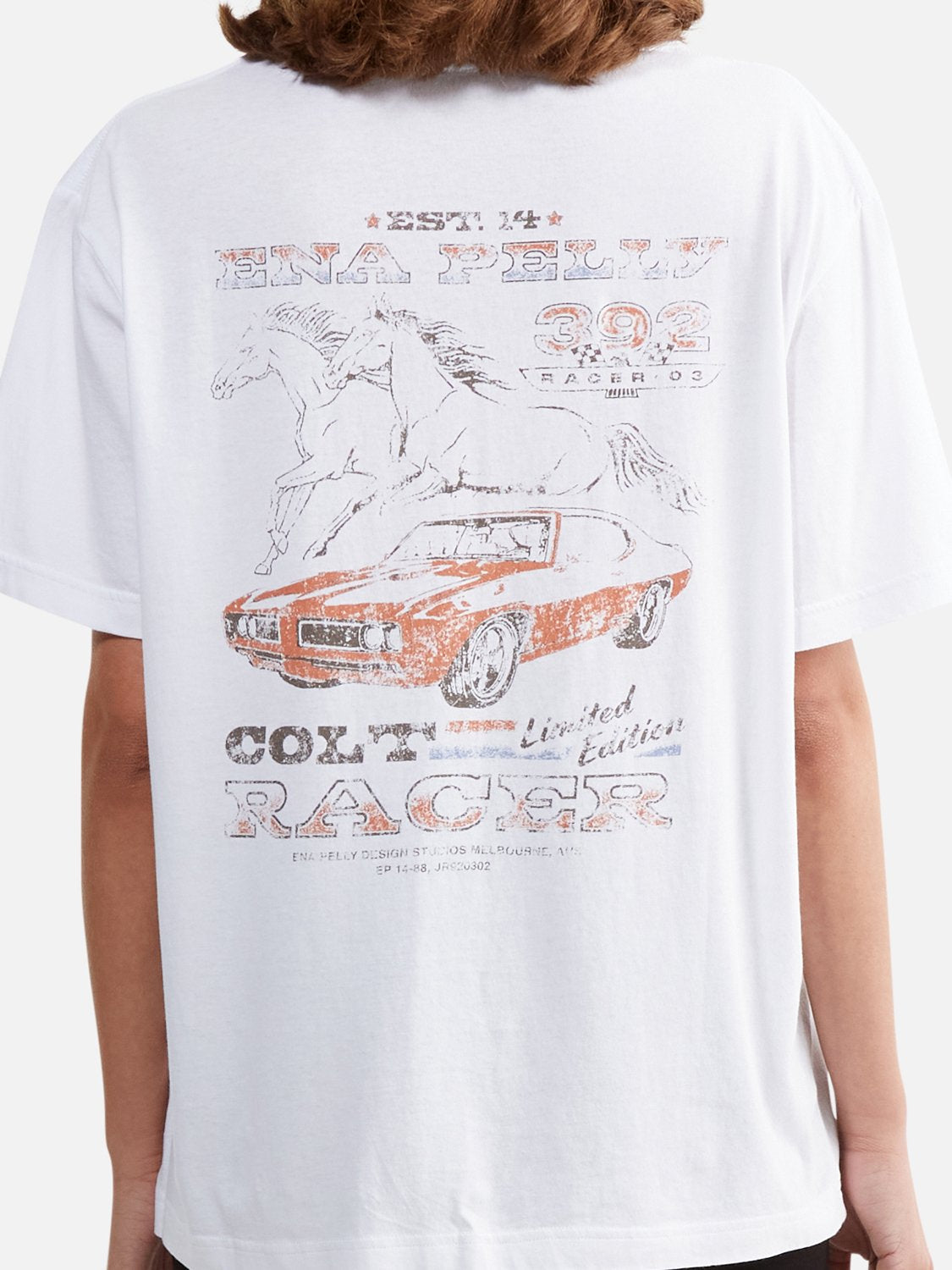 LUNA OVERSIZED TEE RACER - WHITE