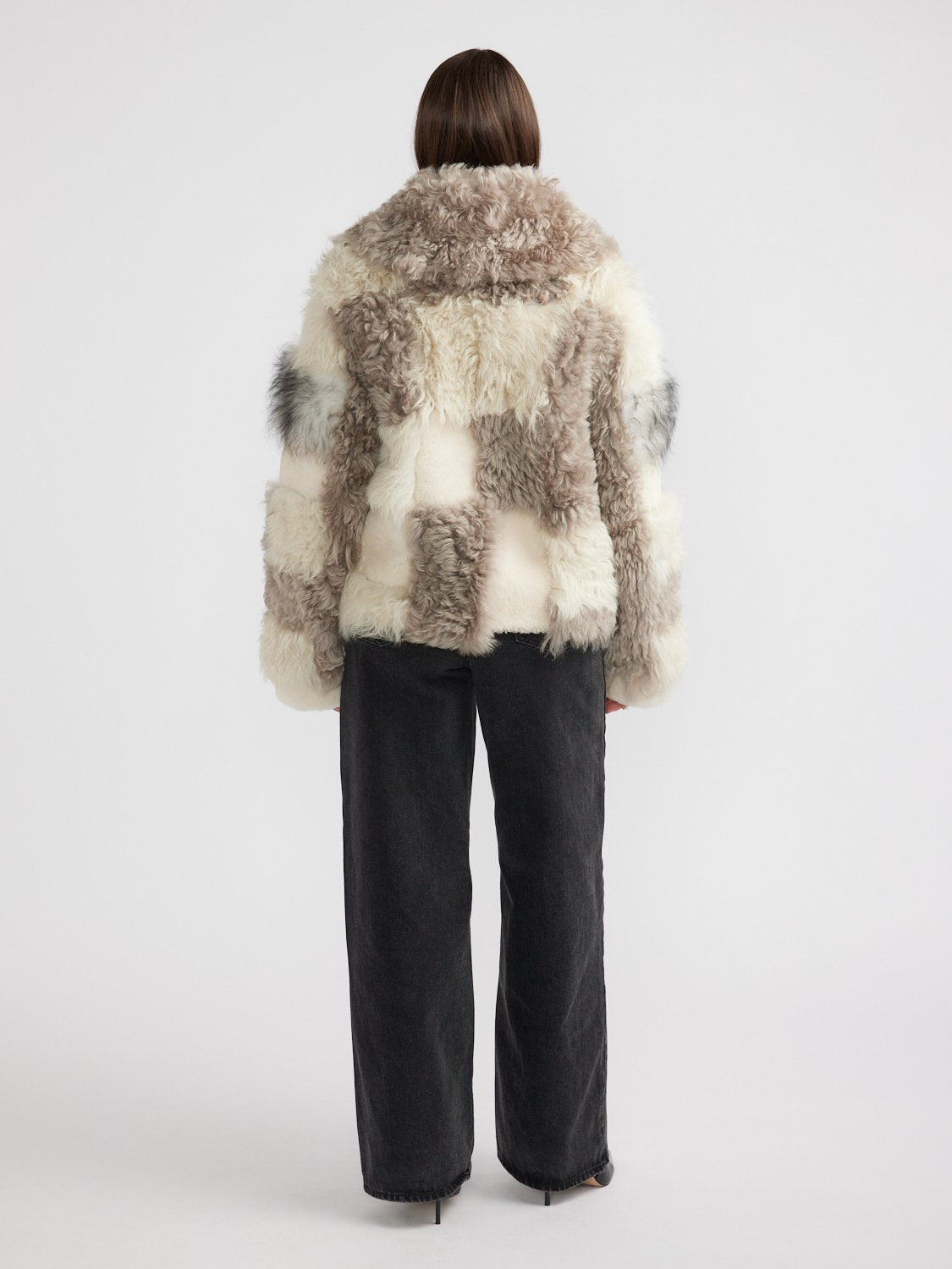 Shae Shearling Jacket - Neautral Multi