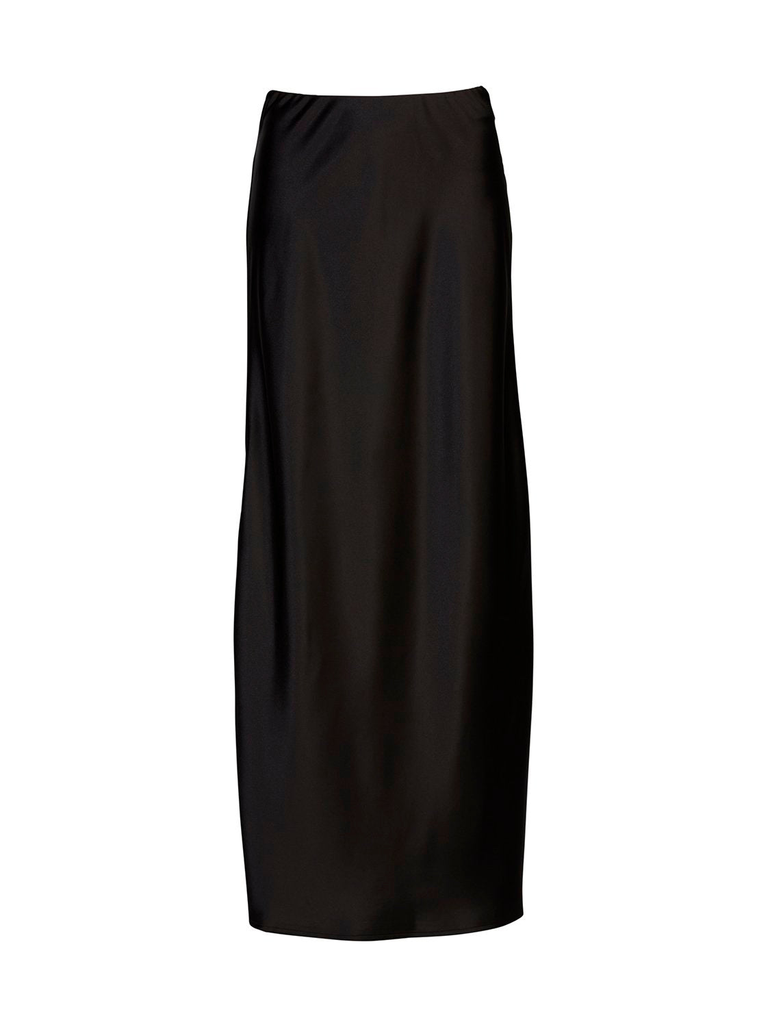 Logan Satin Maxi Skirt - Black