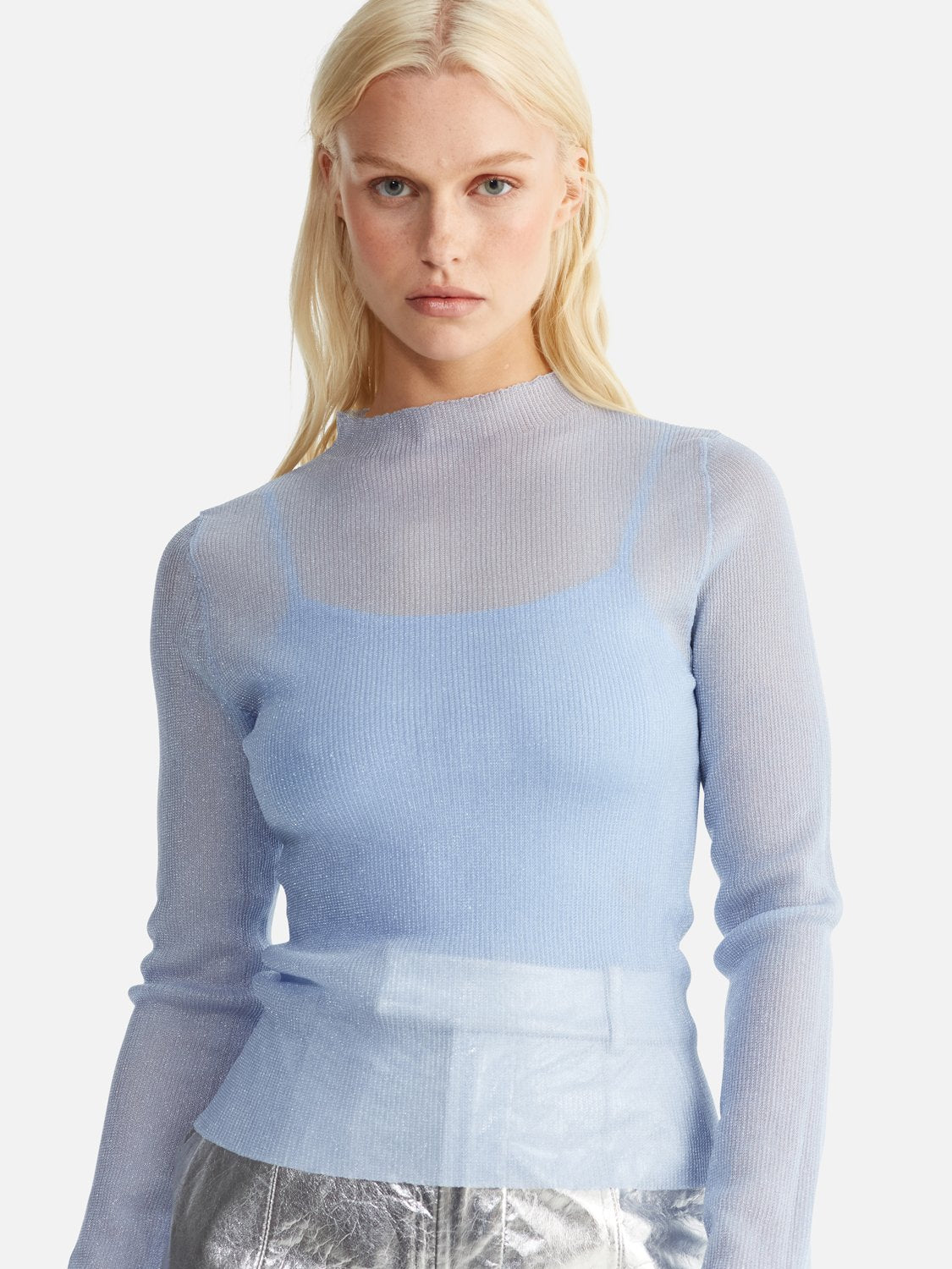 Mimi Sheer Top - Ice Blue