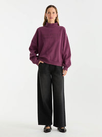 GRACIE HIGH NECK SWEATER TIMELESS - Plum