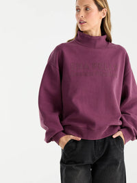 GRACIE HIGH NECK SWEATER TIMELESS - Plum