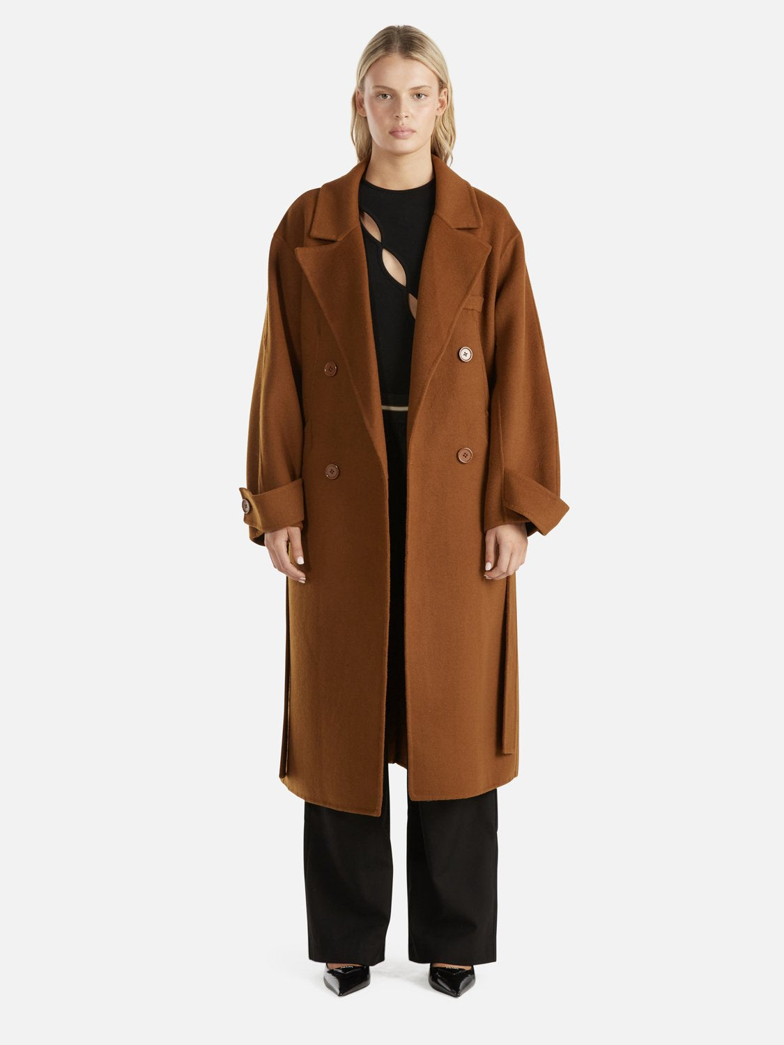 Cecilia Wool Coat - Tobacco