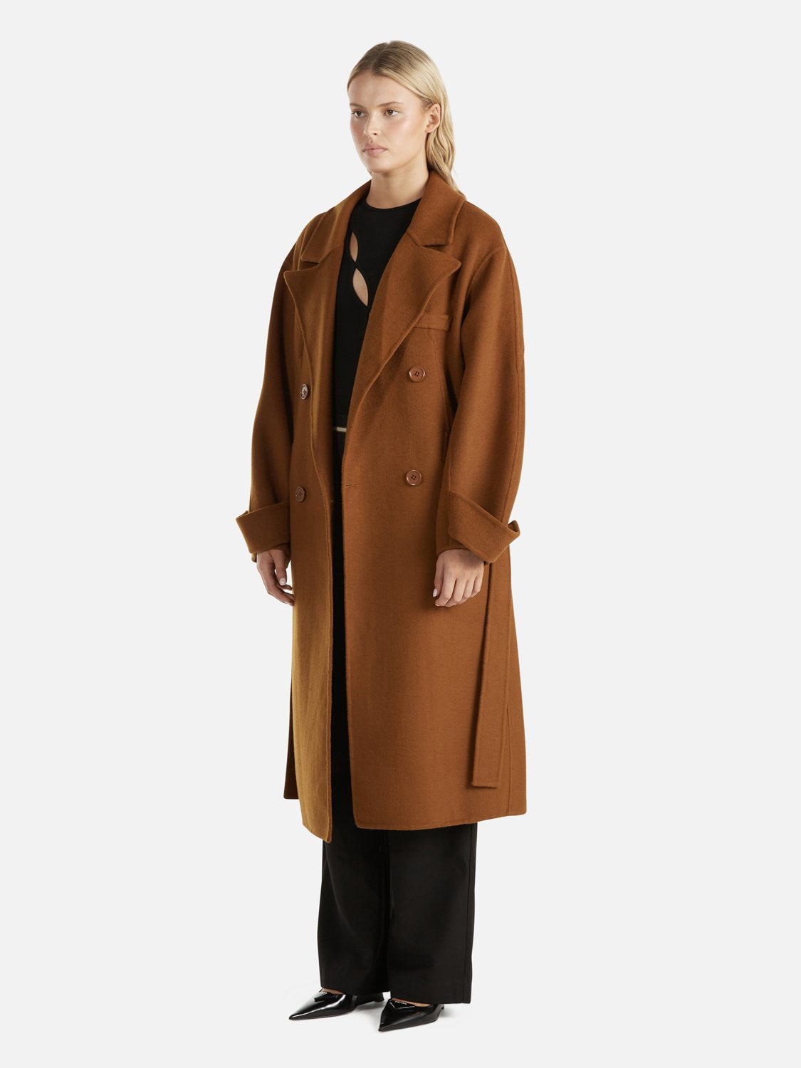 Cecilia Wool Coat - Tobacco