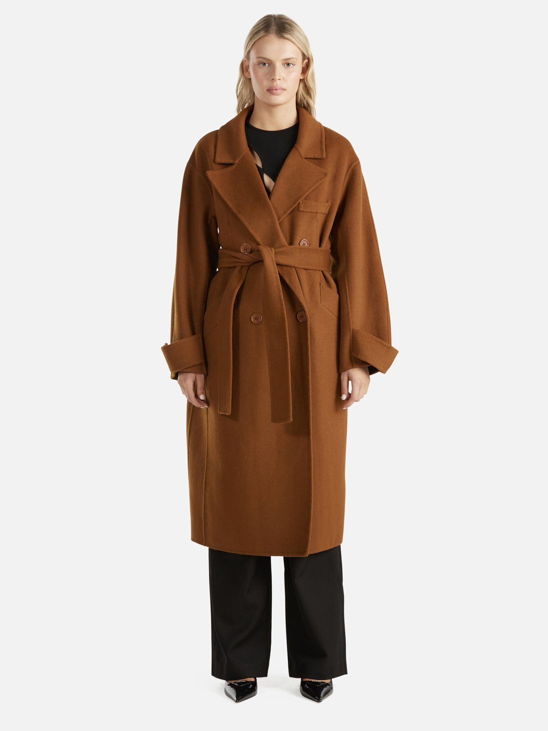 Cecilia Wool Coat - Tobacco