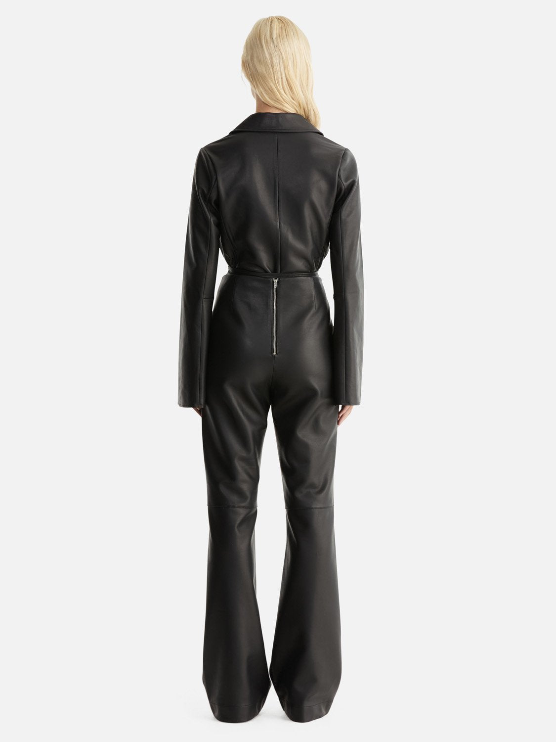 Morgan Flare Leather Pant - Black