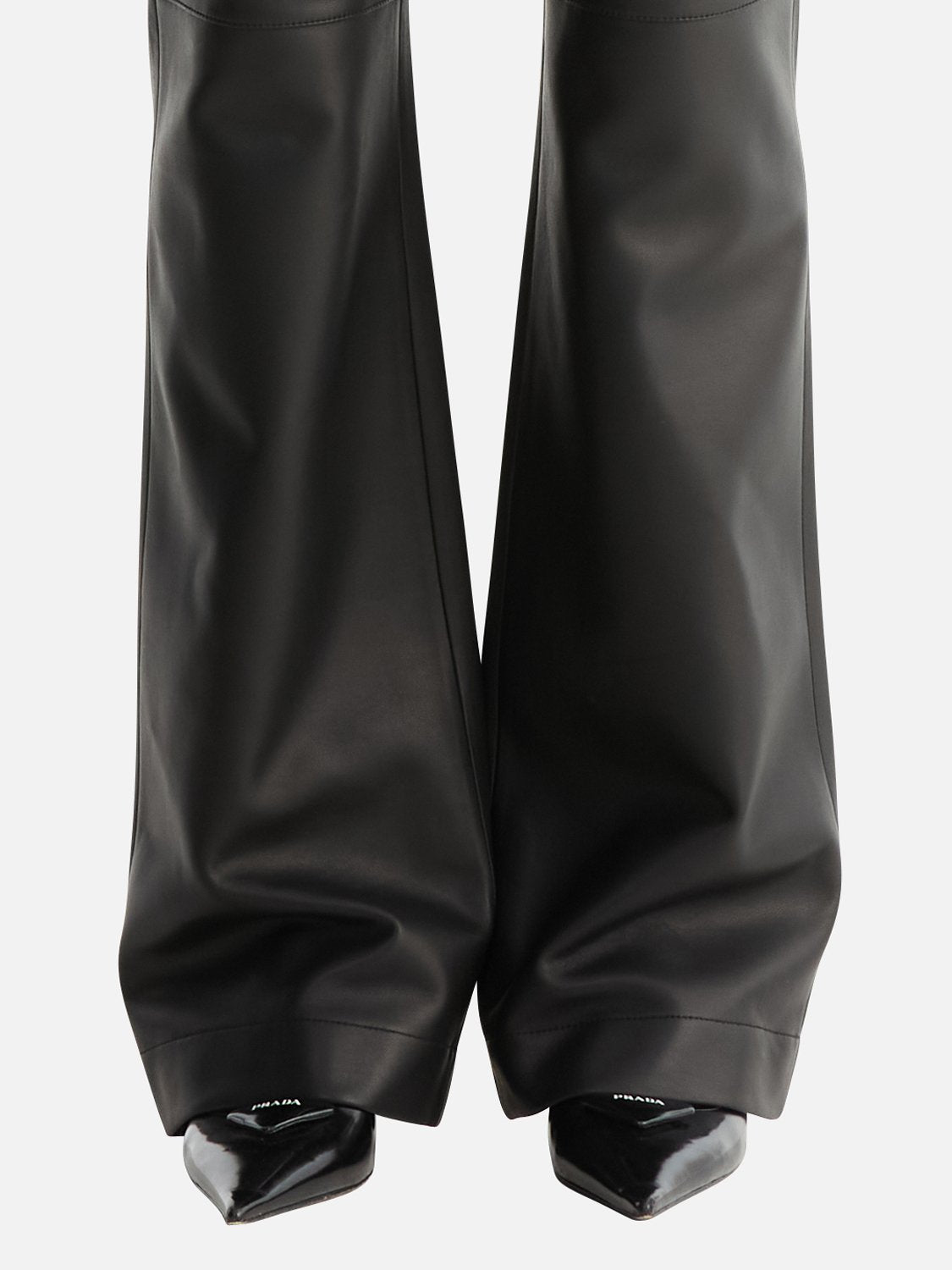 Morgan Flare Leather Pant - Black