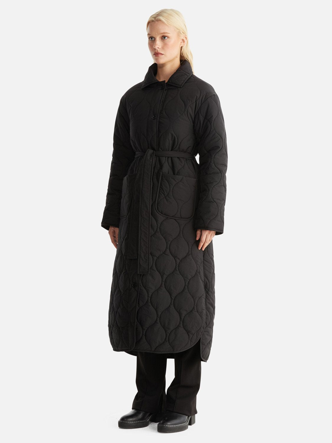 Louise Quilted Puffer Jacket - Black