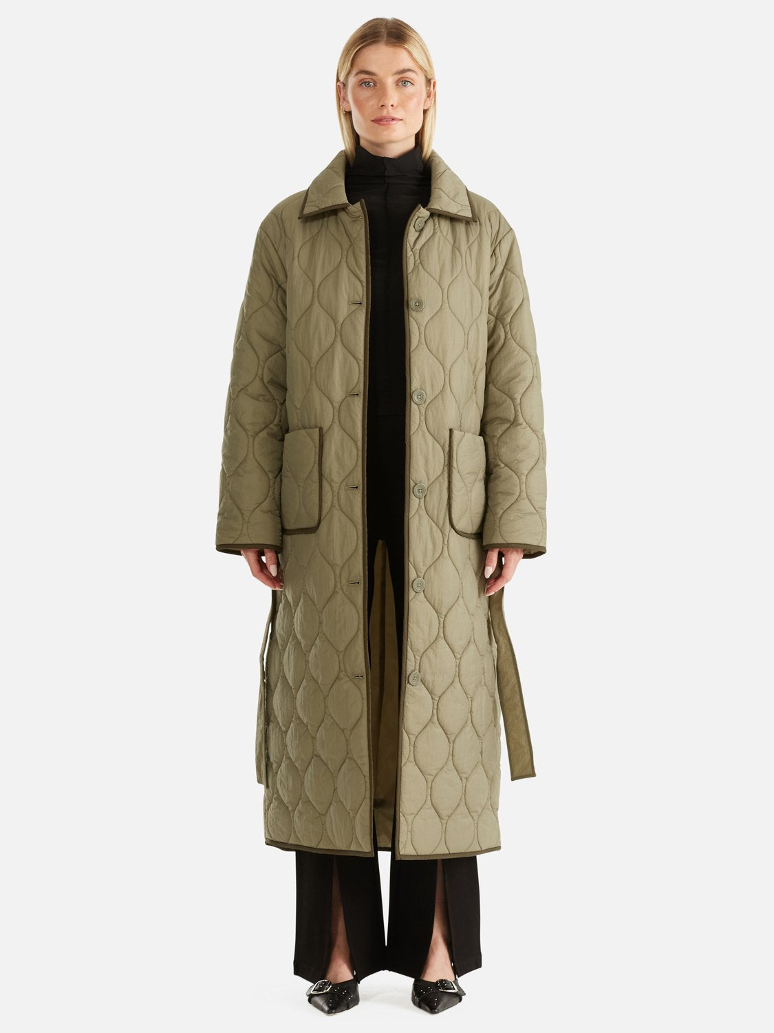 Louise Quilted Puffer Jacket - Hunter Green