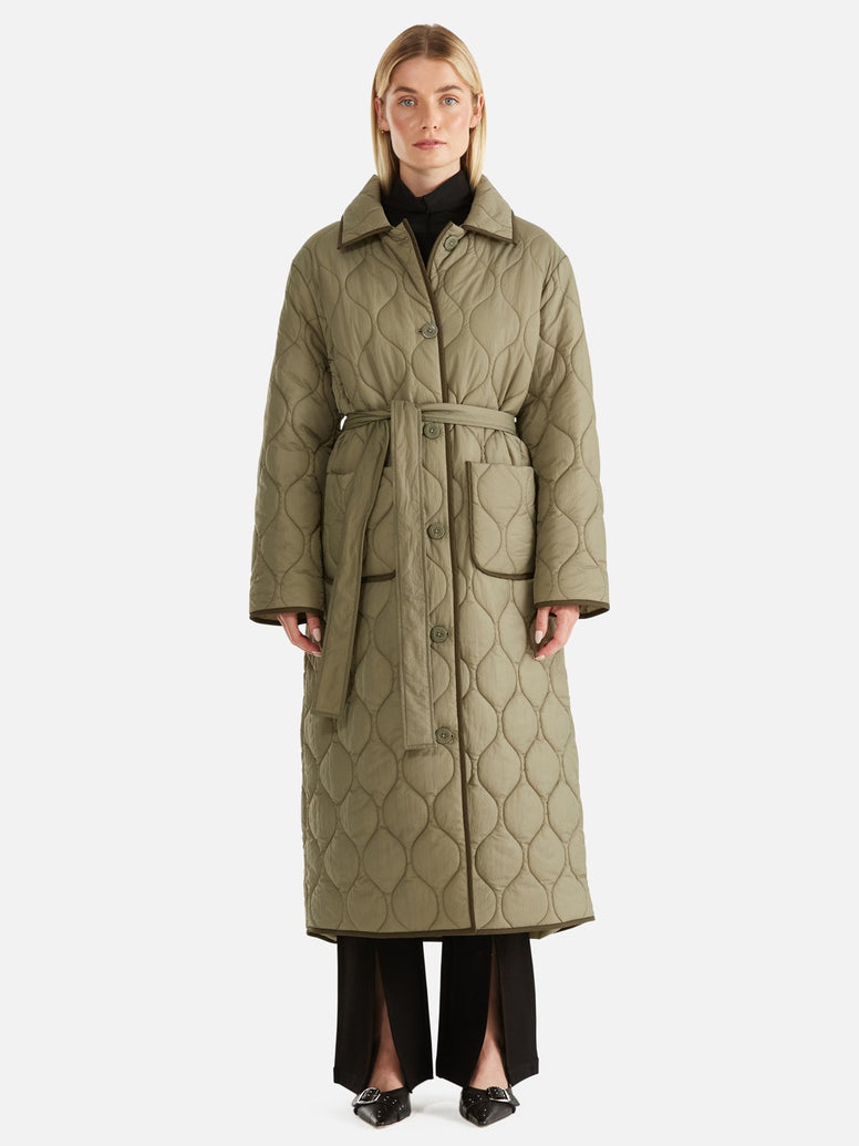 Louise Quilted Puffer Jacket - Hunter Green