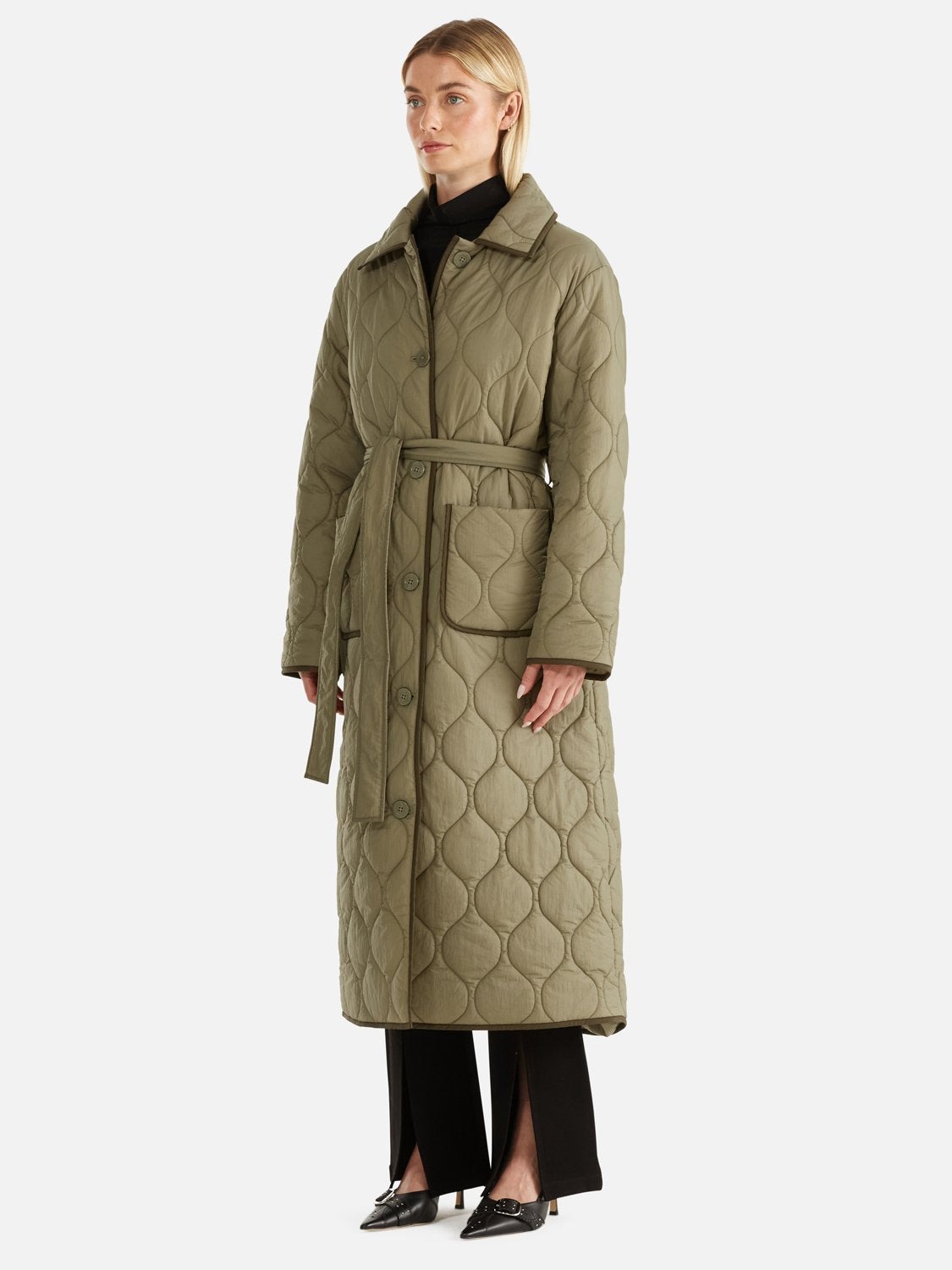 Louise Quilted Puffer Jacket - Hunter Green