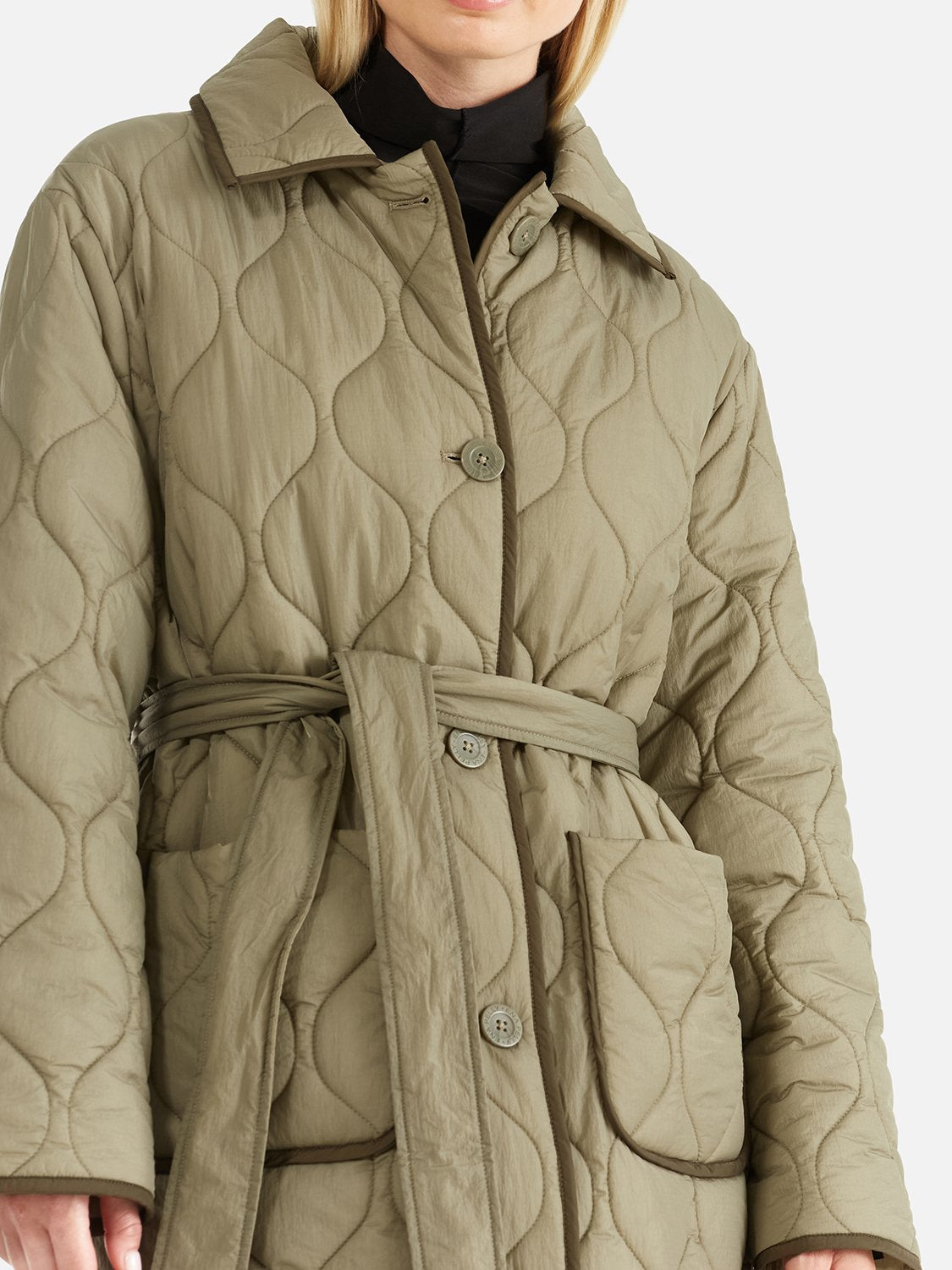 Louise Quilted Puffer Jacket - Hunter Green