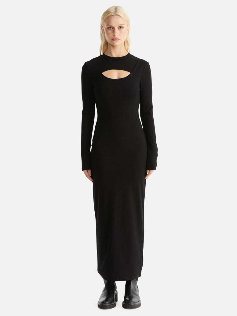 Remi Ribbed Dress - Black