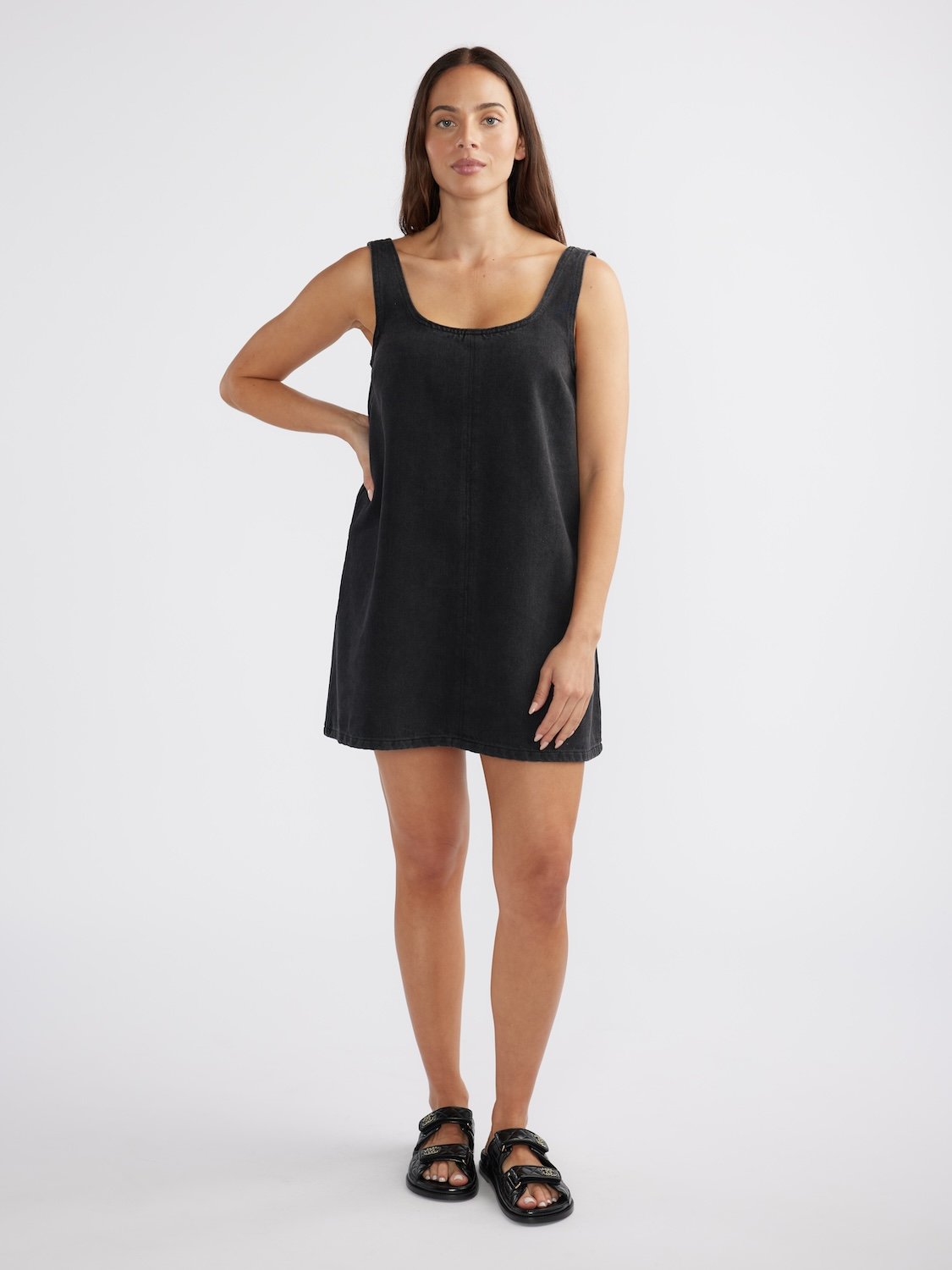 AMELIE DENIM DRESS - Black